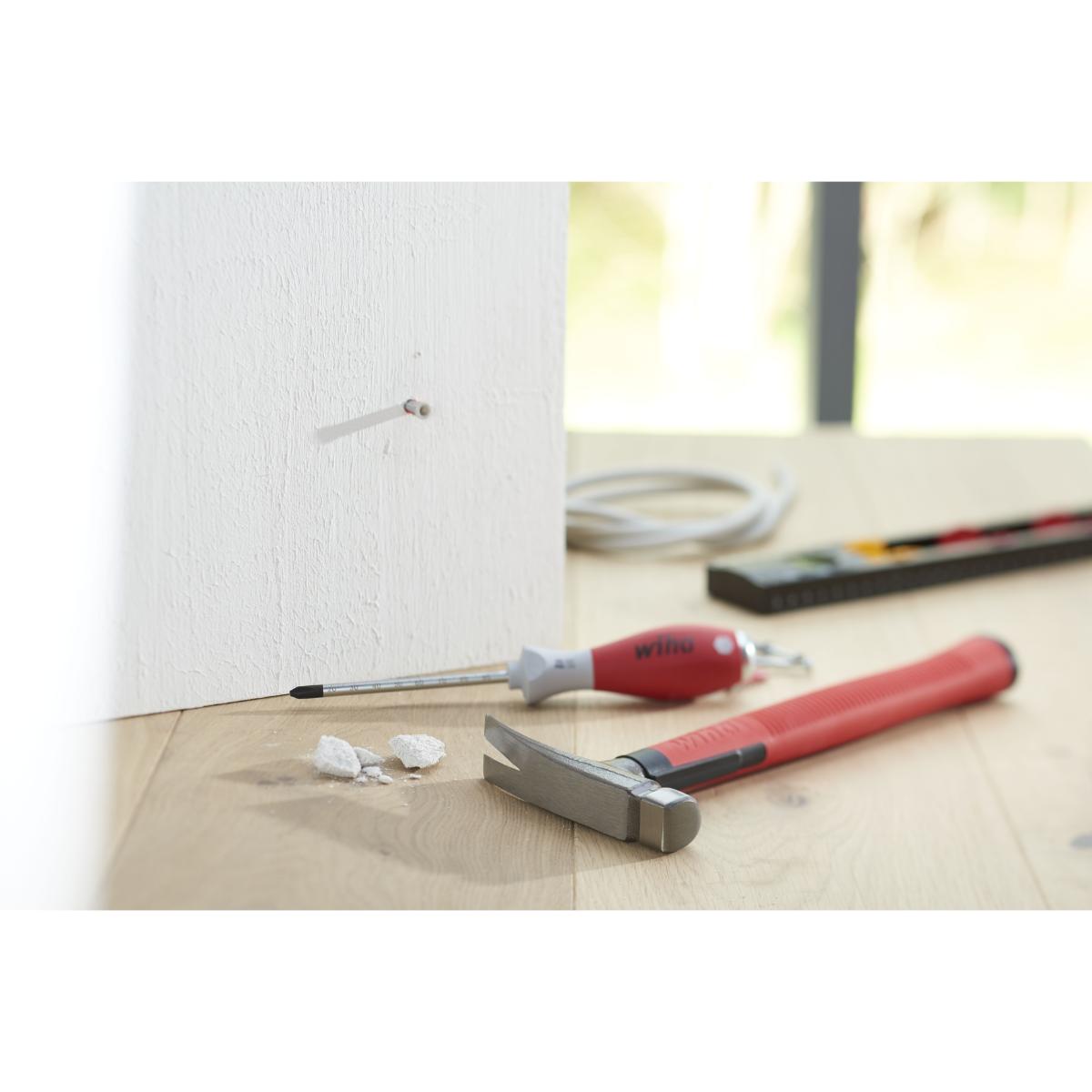 Wiha Dübellochschläger Set SoftFinish mit 6 mm Rundklinge und 4 Dübeln