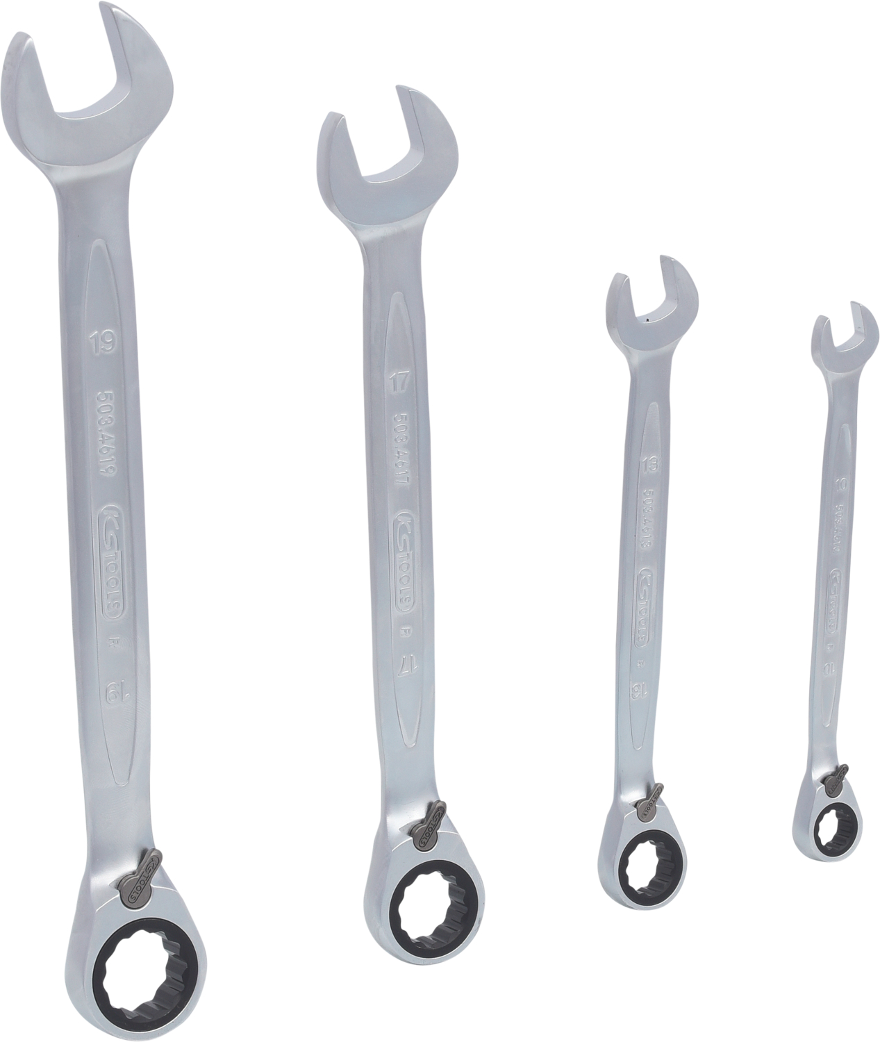 KS Tools GEARplus Ratschenringmaulschlüssel-Satz, umschaltbar, 4-tlg
