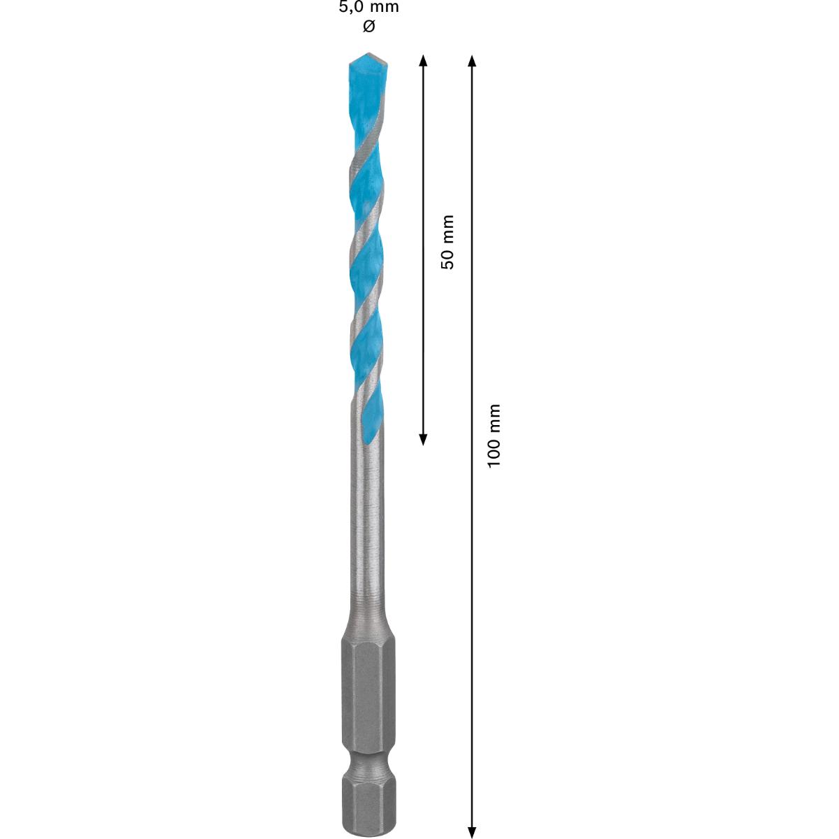 Bosch EXPERT HEX-9 Multi Construction Bohrer, 5 x 50 x 100 mm, 10-Stück