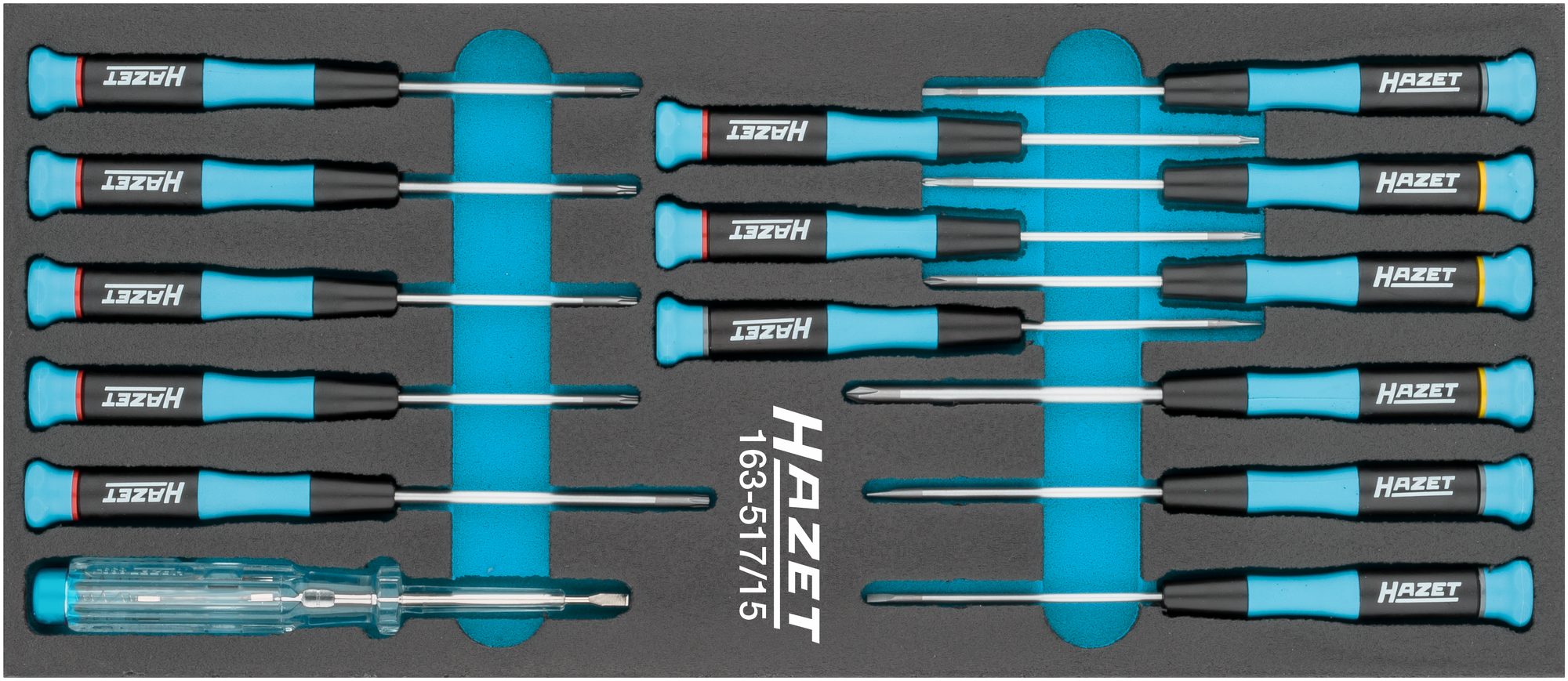HAZET Elektronik-Schraubendreher Satz Einlage 15-teilig