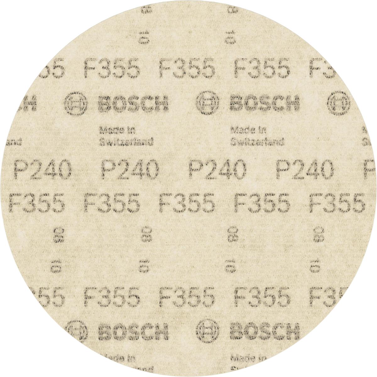 Bosch PRO Schleifblatt Papier F355, 115 mm, ungelocht, Klett, 10er-Pack