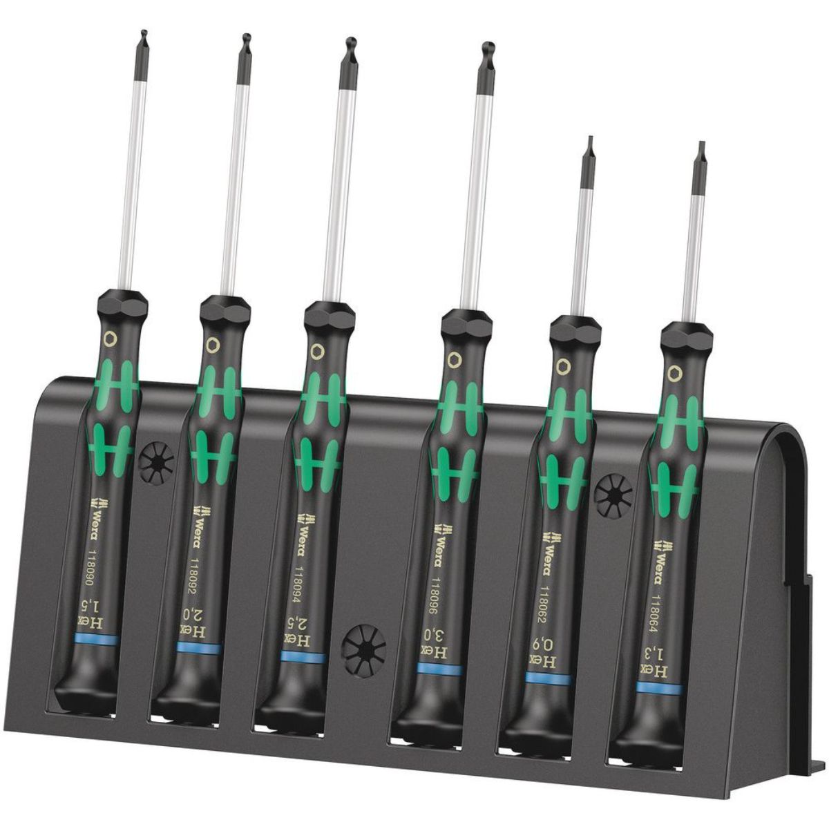Wera 2052/6 Elektronik-Schraubendrehersatz + Rack, 6-teilig