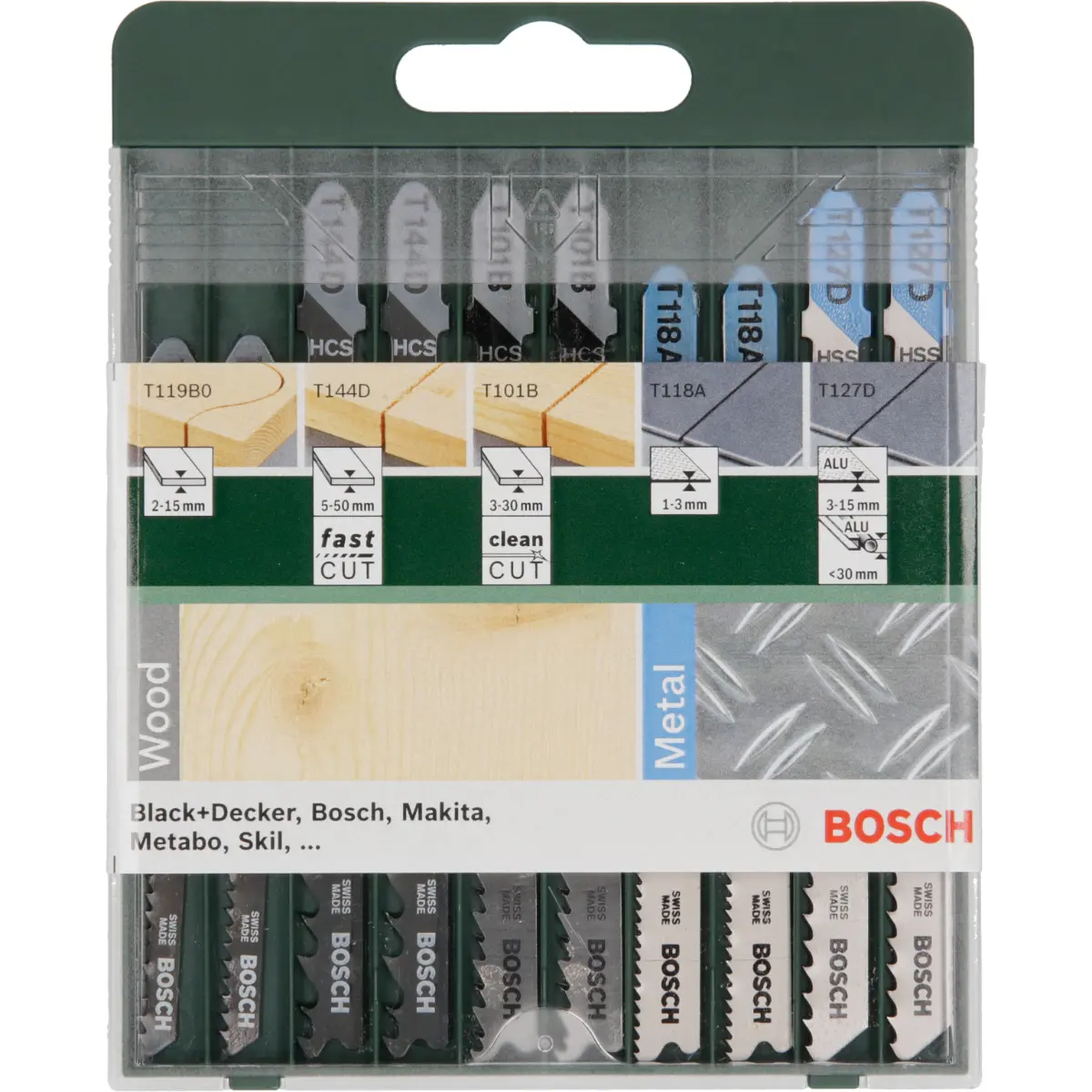 Bosch Stichsägeblatt-Set T-Schaft, 2x T 101 B/T 144 D/T 119 BO/T 118 A/T 127 D,10-tlg.