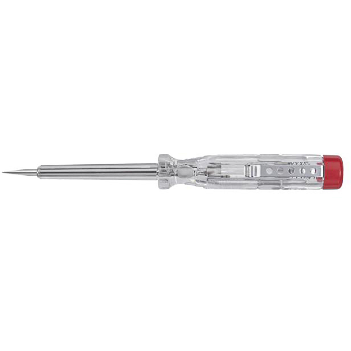 Wiha Spannungsprüfer 120-250 Volt Schlitz transparent, mit Ansteckclip - 5 Stück