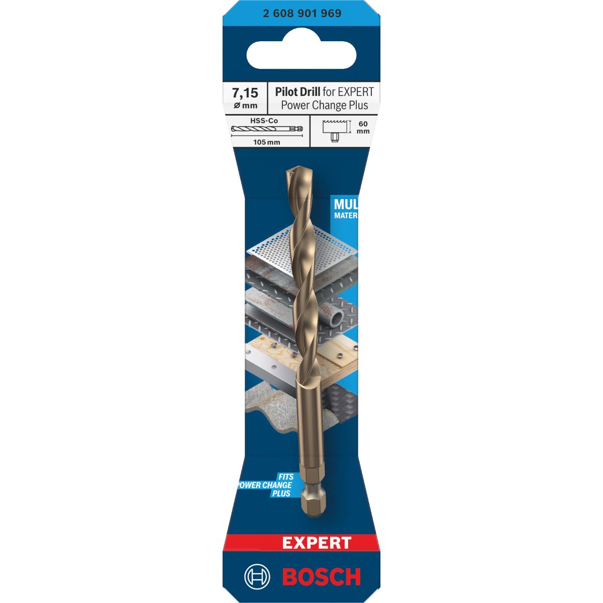 Bosch Zentrierbohrer für EXPERT Power Change Plus, HSS-Co, Ø7.15 x 60 x 105 mm