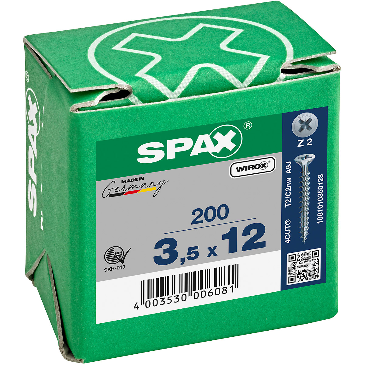 SPAX Senkmultikopf Kreuzschlitz Z2 Vollgewinde WIROX, 200 Stück