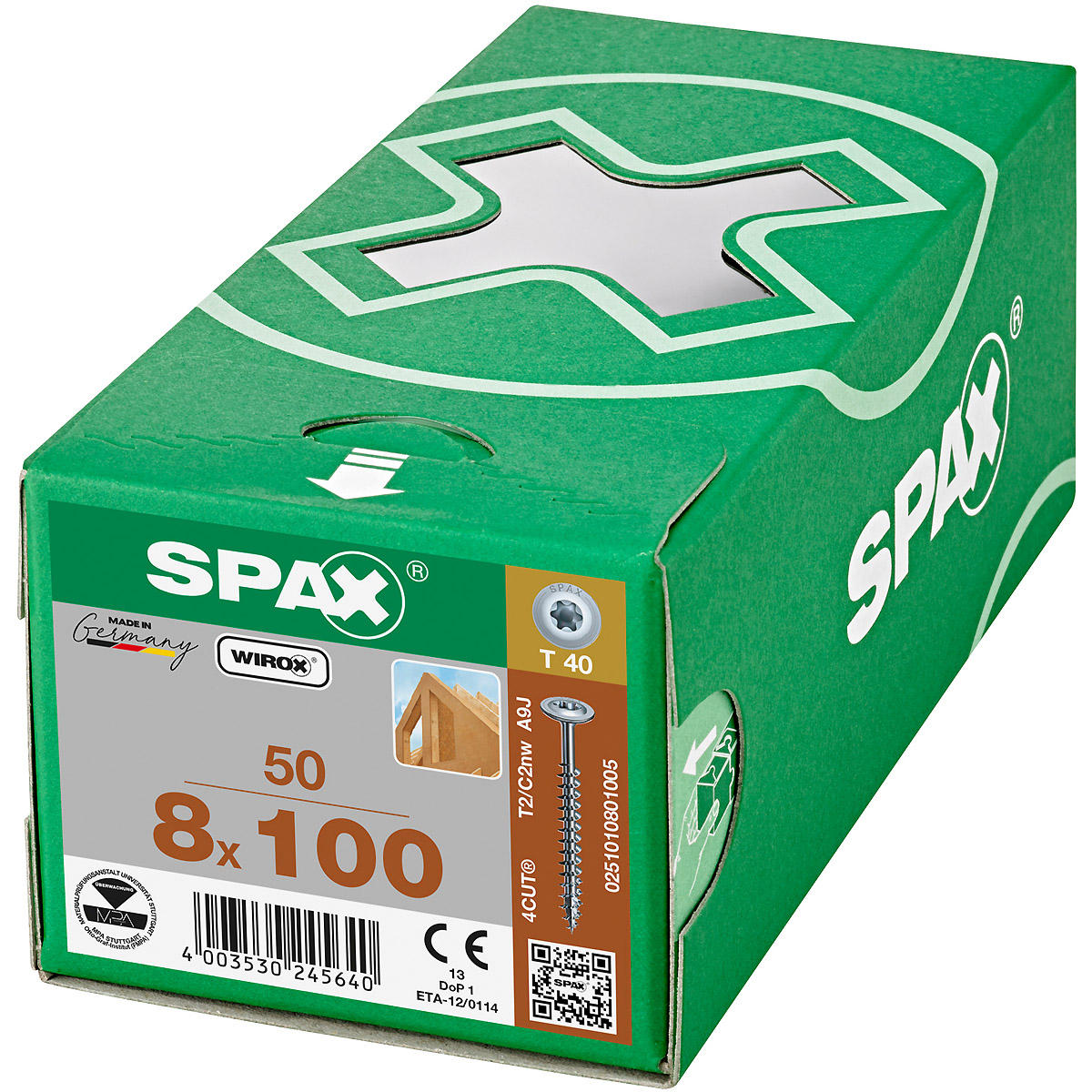 SPAX Tellerkopf T-Star Plus T40 Vollgewinde WIROX, 50 Stück