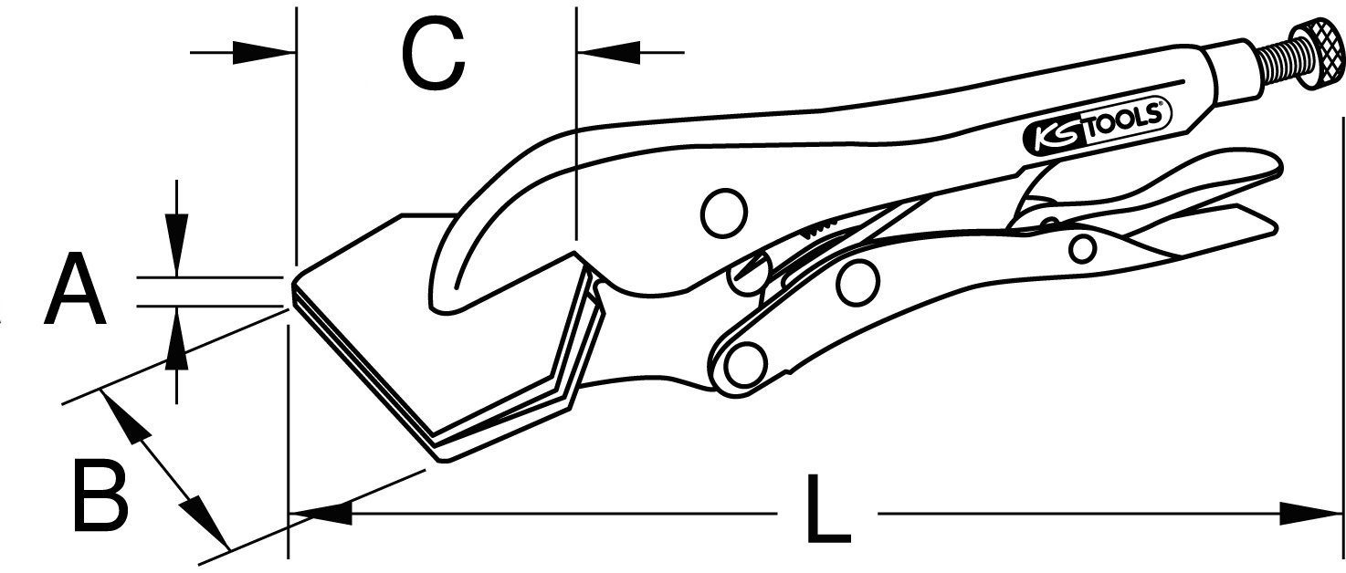 KS Tools Breitmaul-Flachbacken-Gripzange