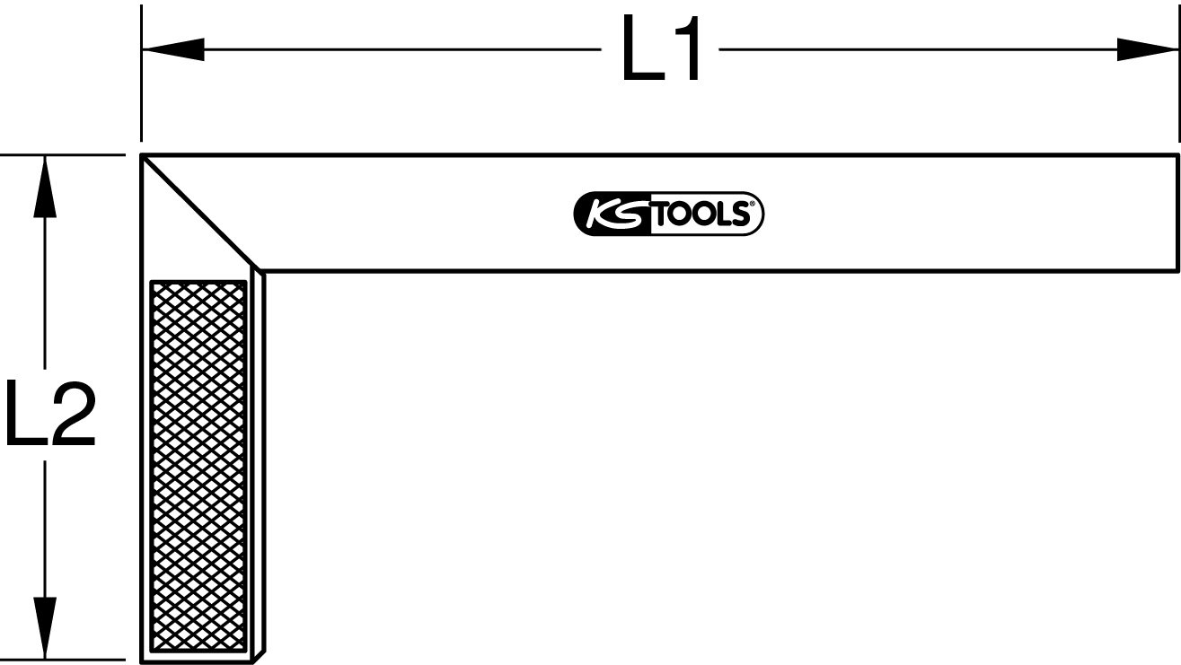 KS Tools Schreinerwinkel mit Aluminiumzunge, 250mm