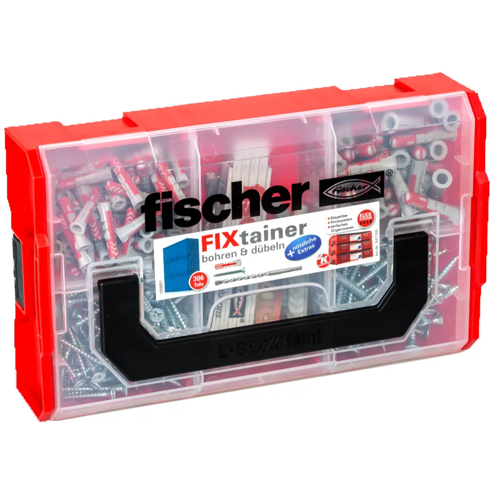 Fischer Dübelsortiment FixTainer - DuoPower mit Schrauben E-Com