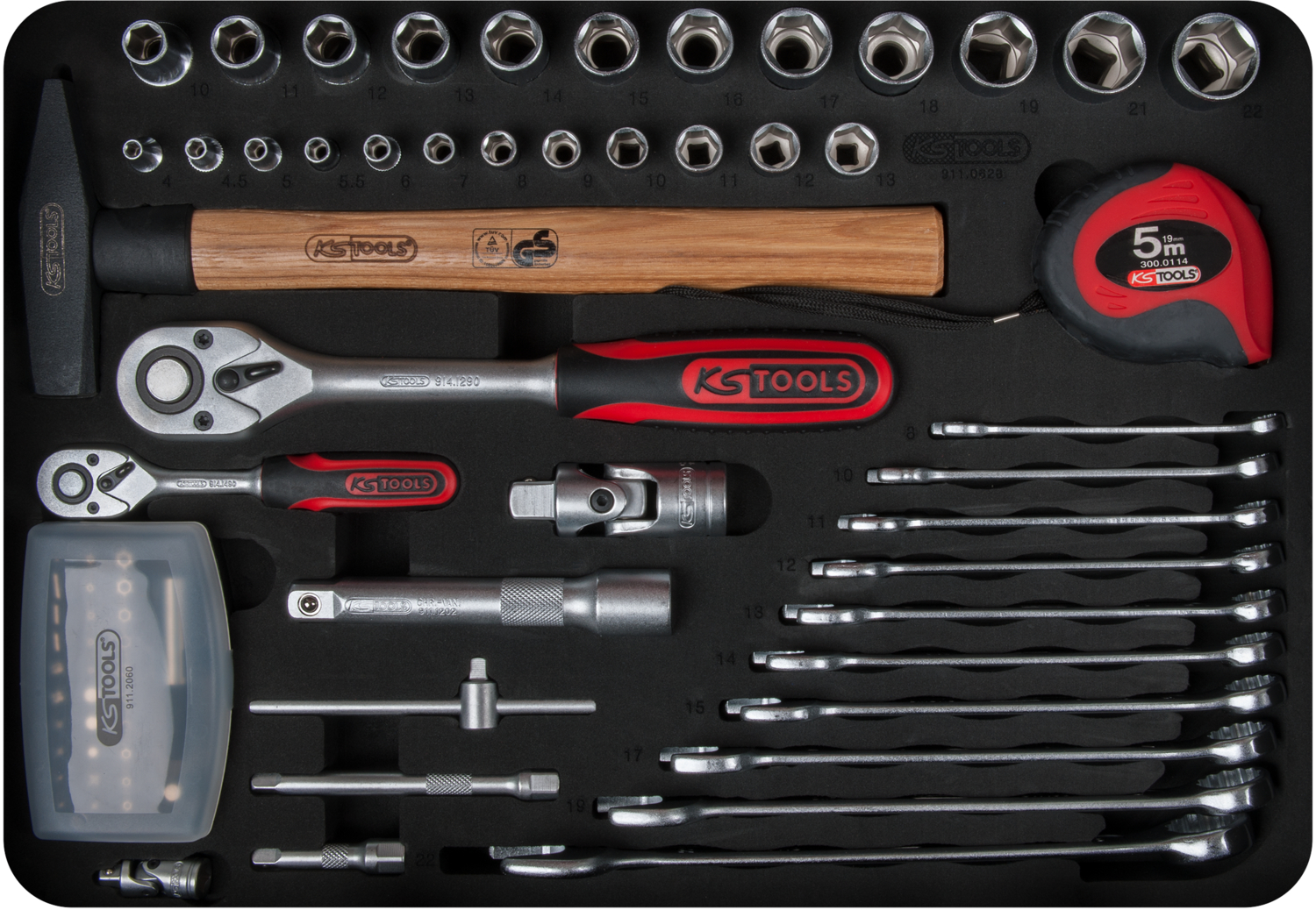 KS Tools 1/4" + 1-2 Elektriker-Werkzeugkoffer, 128-tlg