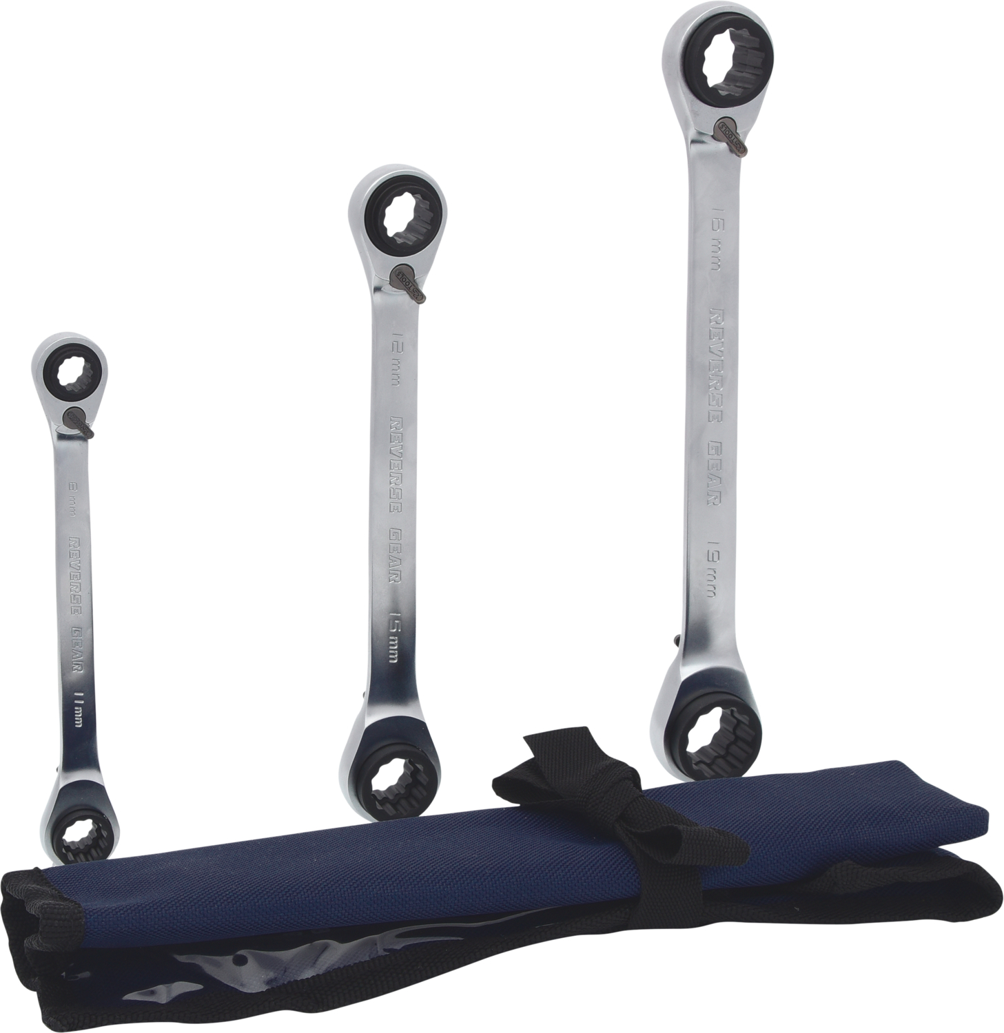 KS Tools 4 in 1 GEARplus umschaltbar Doppel-Ratschenringschlüssel-Satz, 3-tlg