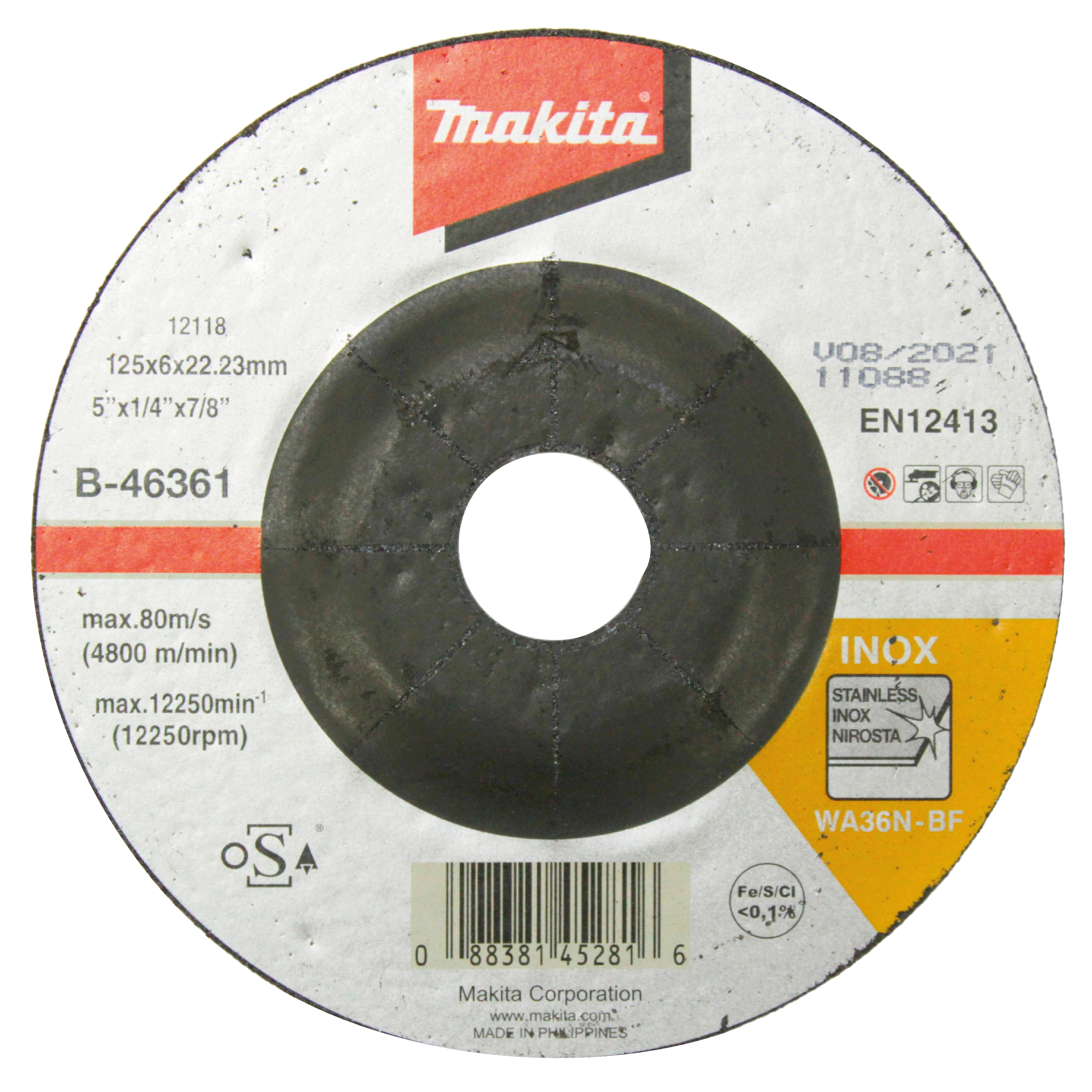 Makita Schruppscheibe 125x6mm INOX - B-46361