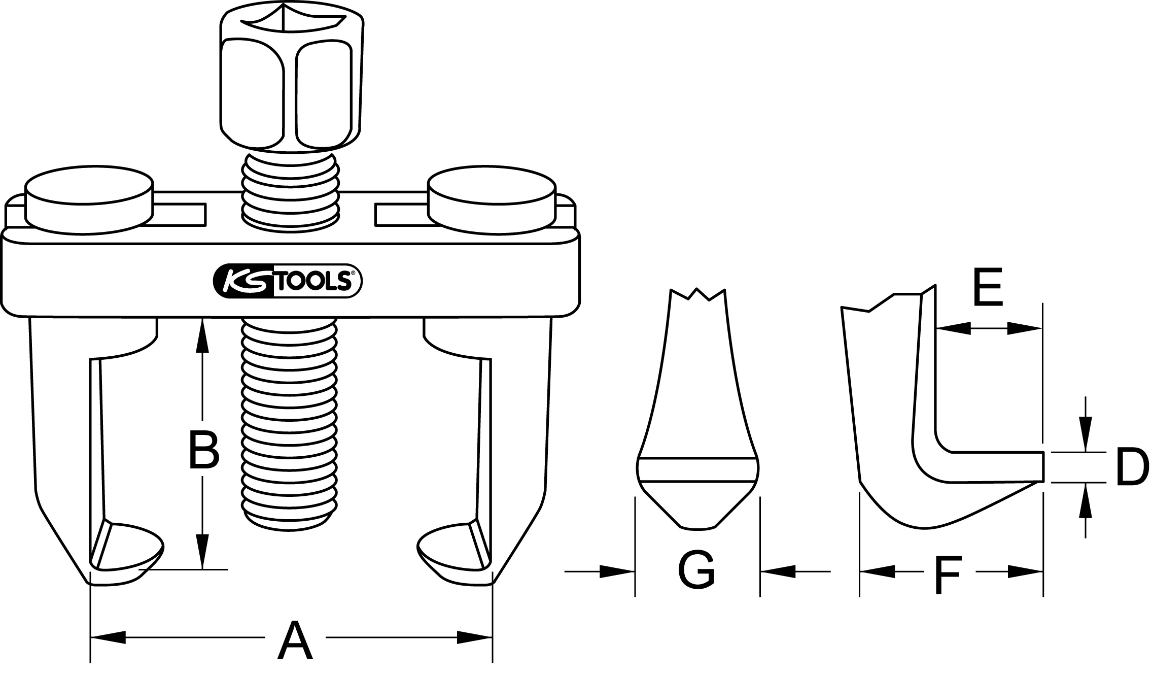 KS Tools Universal Scheibenwischarm-Abzieher 2-armig