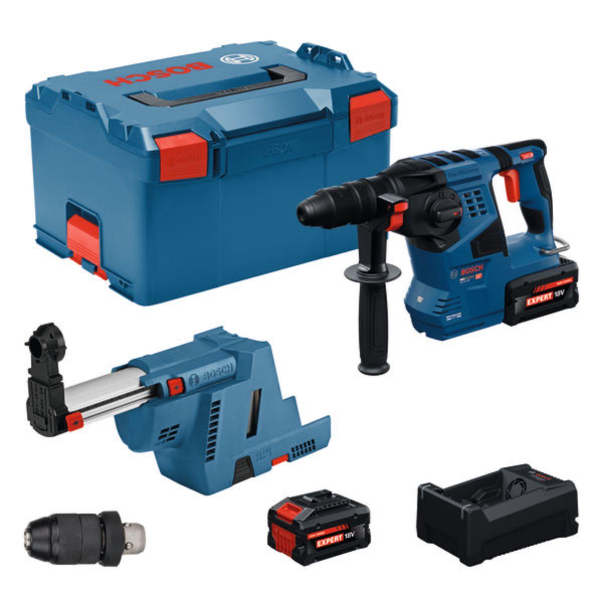 Bosch Bohrhammer mit SDS plus GBH18V-28F, 2x EXBA18V-80 in L-BOXX