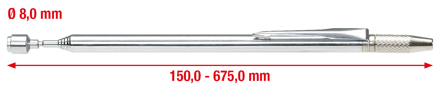 KS Tools 2in1 Teleskop-Magnethalter mit Waschdüsen-Reinigungs- und Einstellwerkzeug, 150-675mm