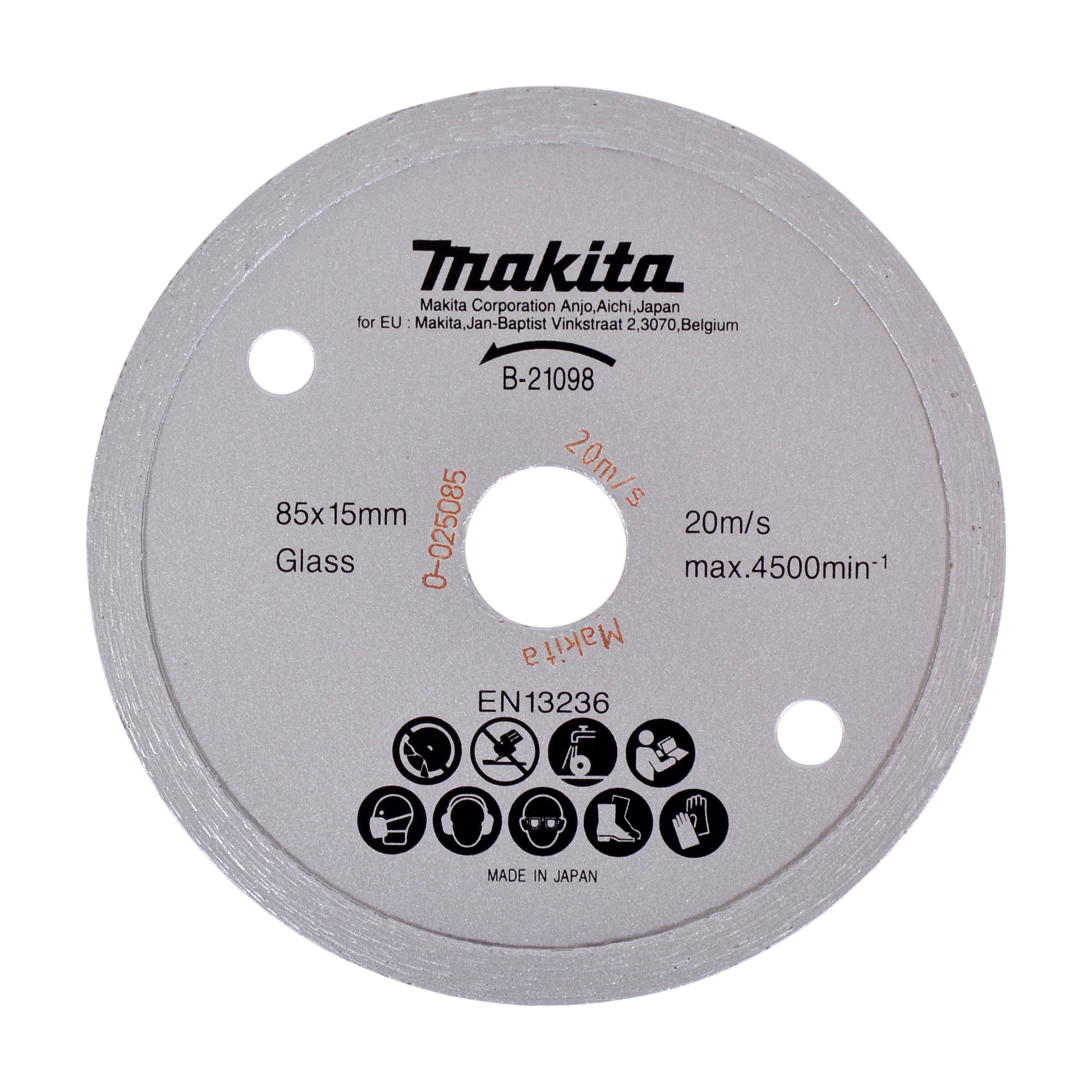 Makita Diamantscheibe Glas, 1 Stück - 85x15 mm - Glas - B-21098