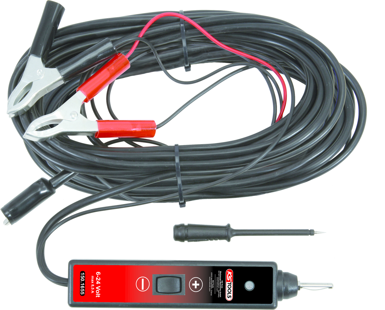 KS Tools Funktionsprüflampe 6-24V DC mit 25 Meter Kabel