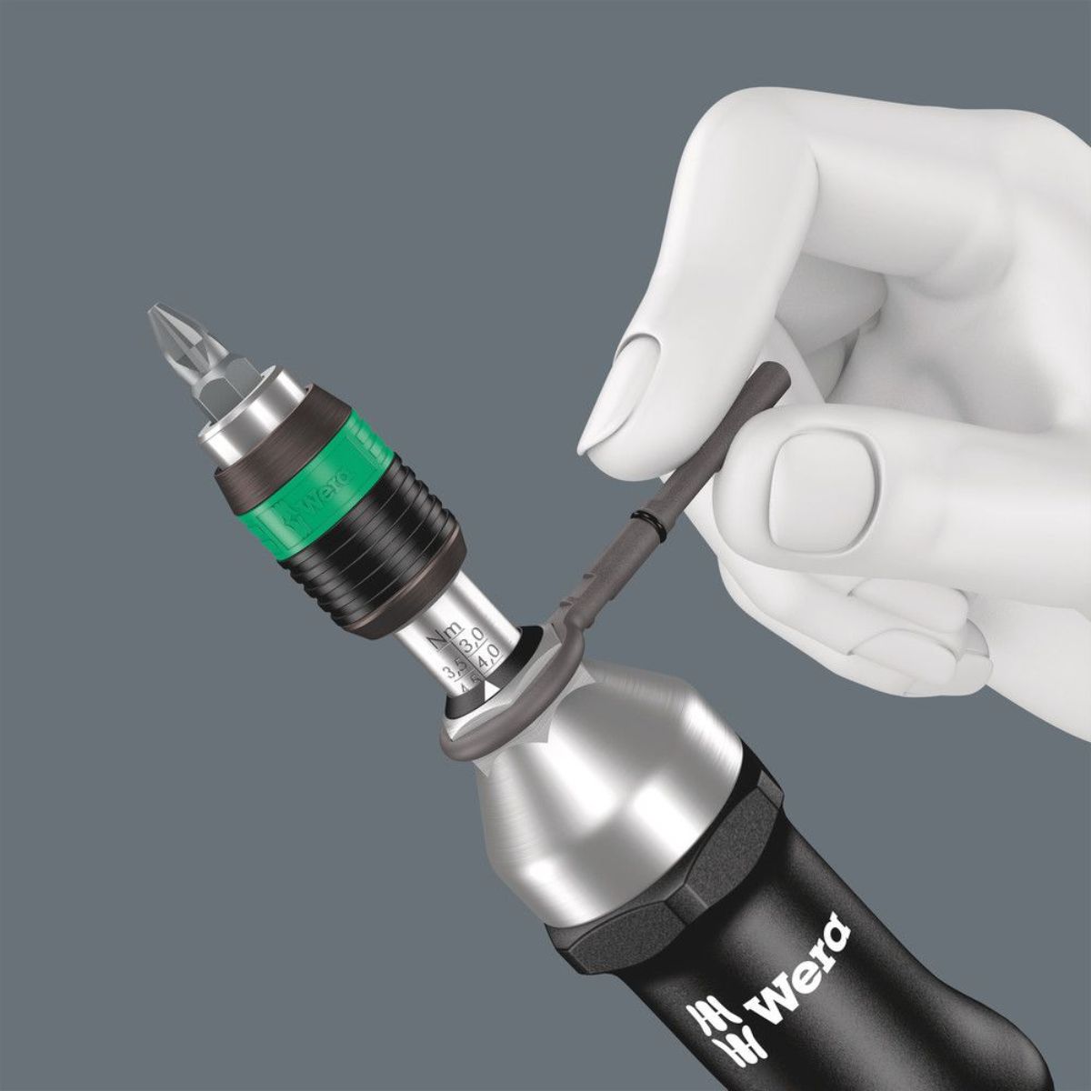 Wera Serie 7400 Kraftform Pistolengriff, Drehmomentschraubendreher + Rapidaptor Schnellwechselfutter