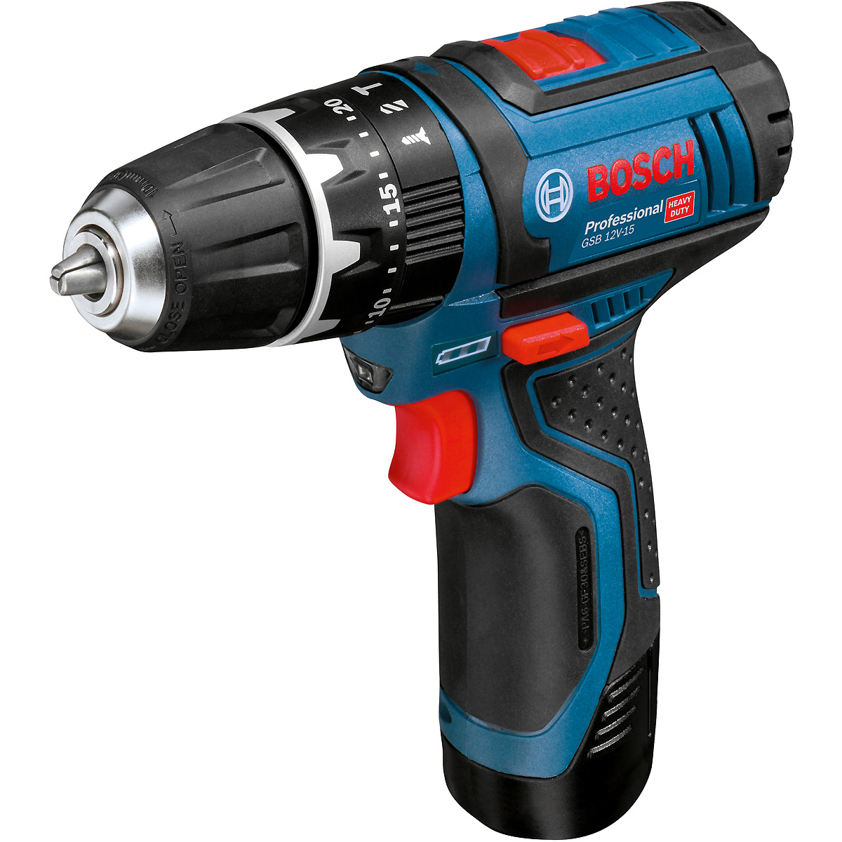 Bosch Akku-Schlagbohrschrauber GSB 12V-15, mit 1 x 4.0 Ah, 1 x 2.0 Ah Li-Ion Akku