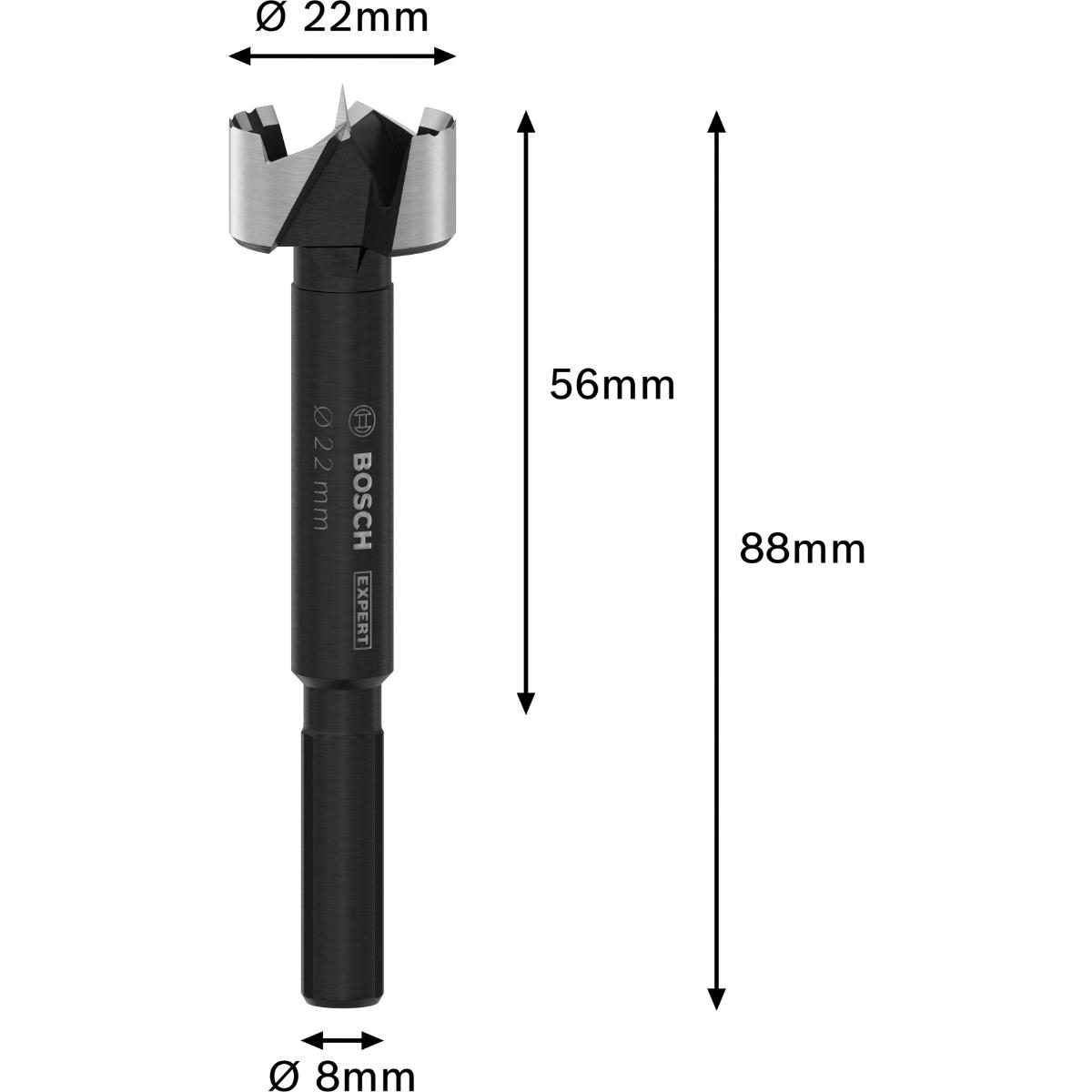 Bosch EXPERT Wood Forstnerbohrer, 22 mm, D8 mm