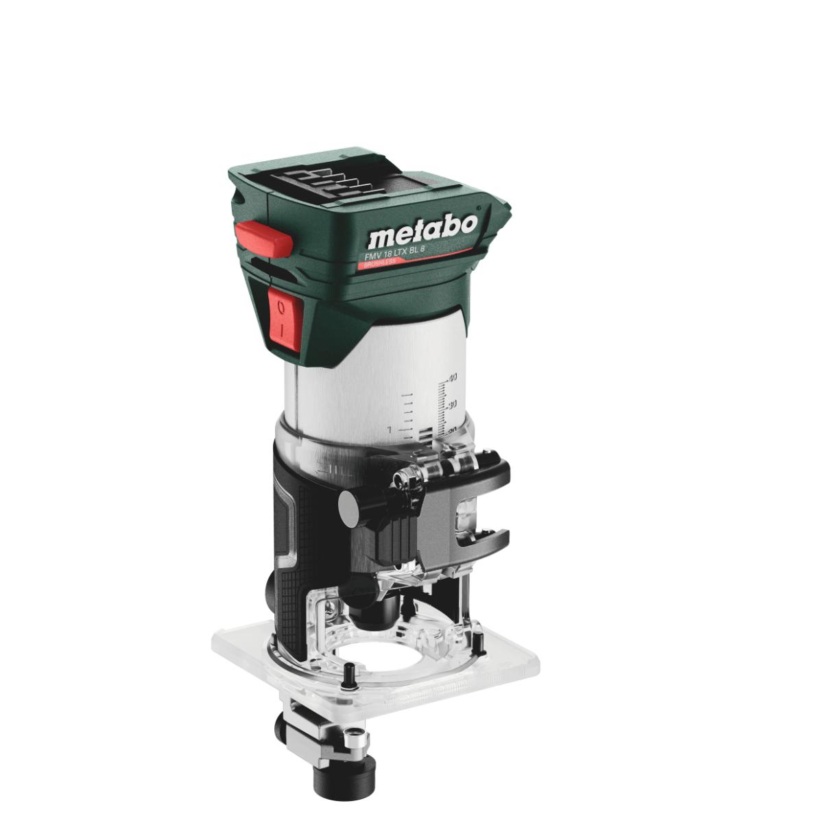 Metabo Akku-Kantenfräse FMV 18 LTX BL 8 - Spannzange 1/4 Zoll, metaBOX 145 L