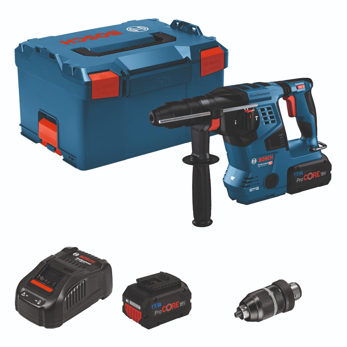 Bosch Akku-Bohrhammer mit SDS plus GBH 18V-28 CF, 2 x Akku ProCORE18V 8.0Ah