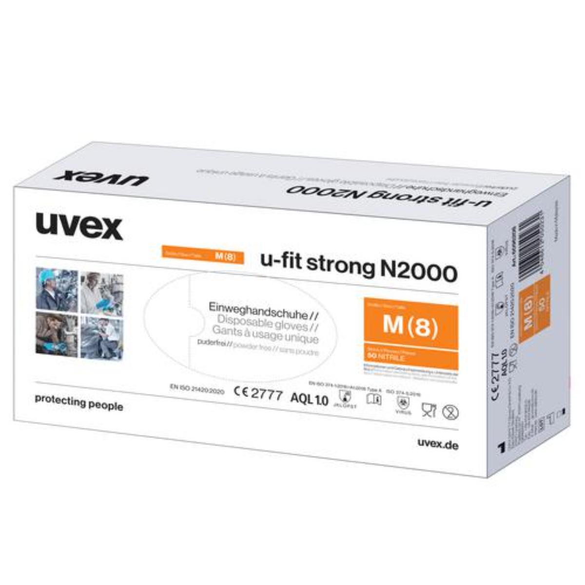 uvex u-fit strong N2000 Einweg Chemikalienschutzhandschuh Inhalt: 25 Stück in Box