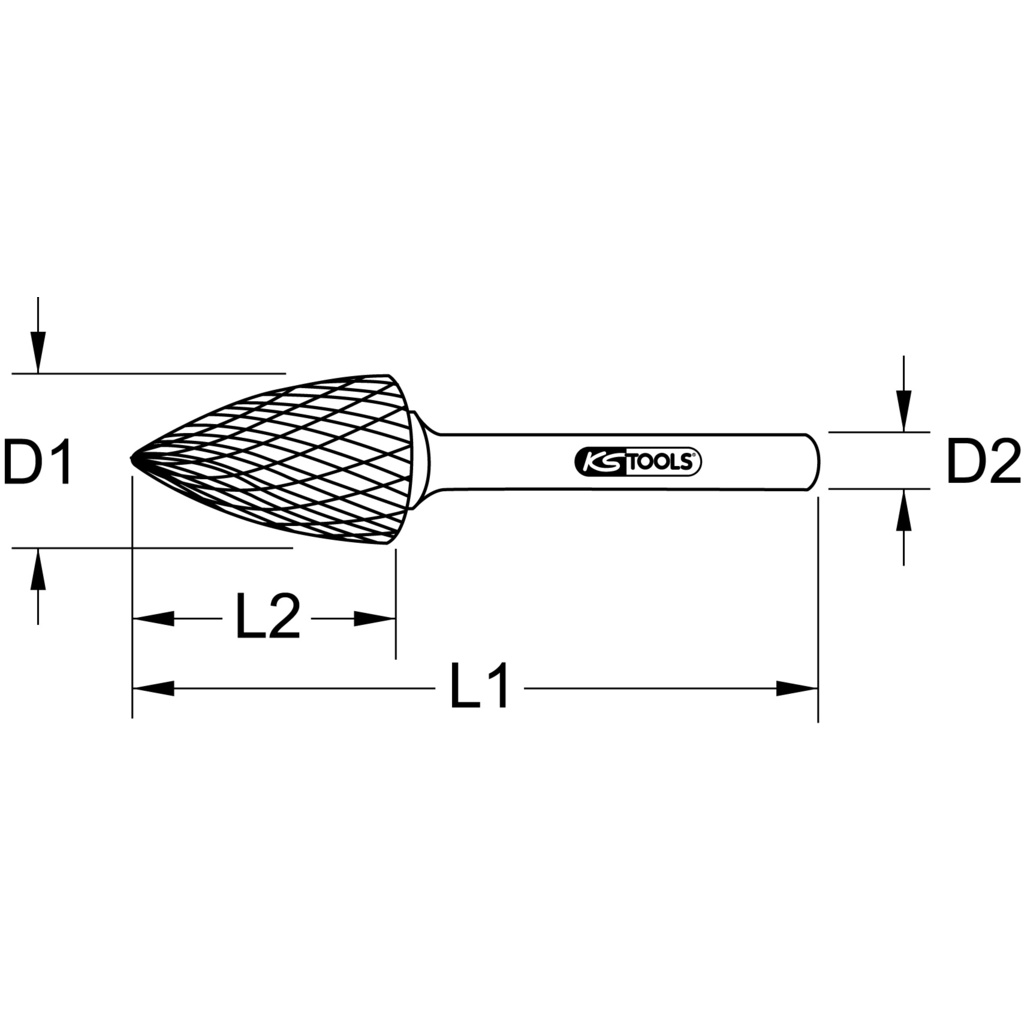 KS Tools HM Spitzbogen-Frässtift Form G