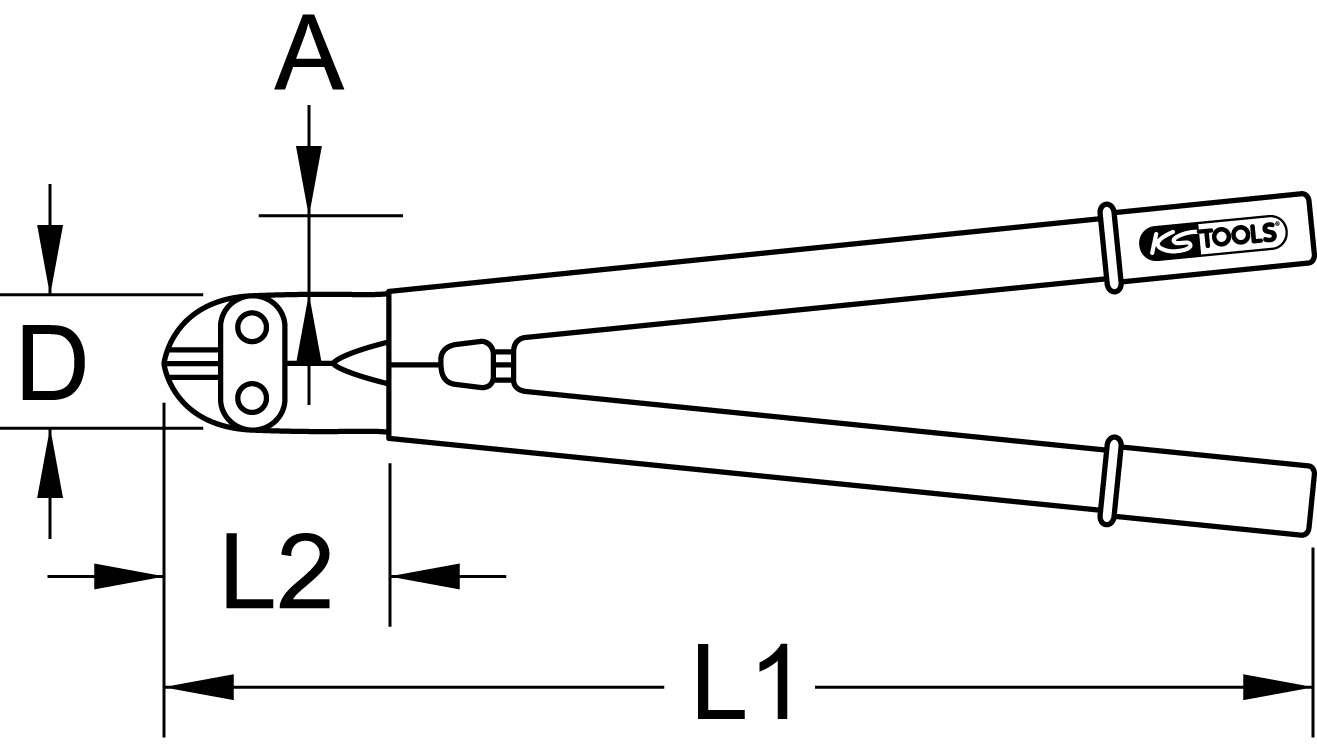 KS Tools Bolzenschneider mit Schutzisolierung, 610mm