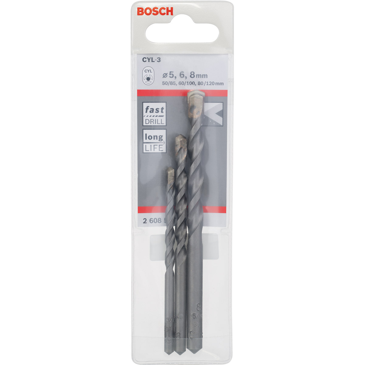 Bosch Betonbohrer CYL-3 Set, Silver Percussion, 3-teilig, 5 - 8 mm