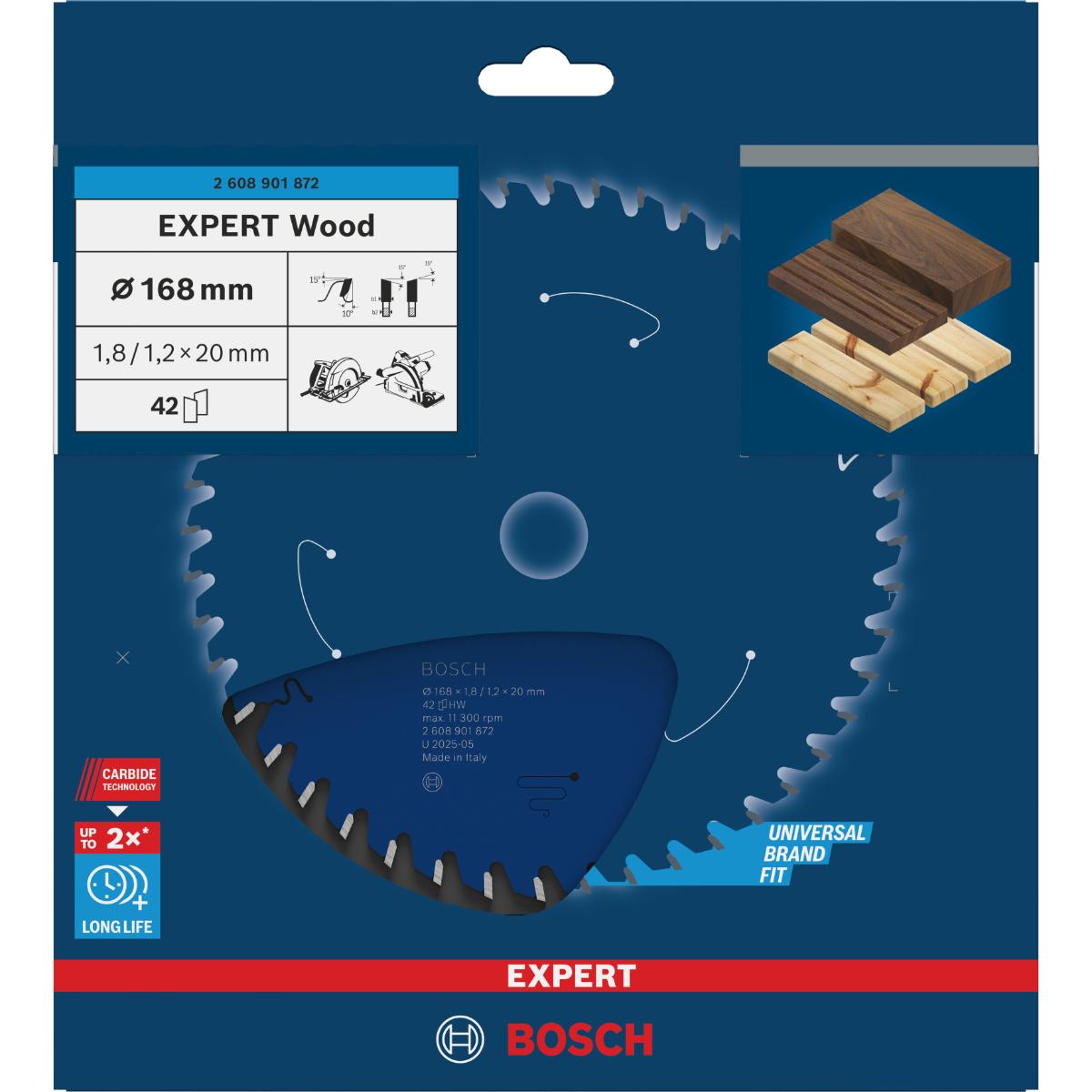 Bosch Kreissägeblatt Expert for Wood Ø 168mm