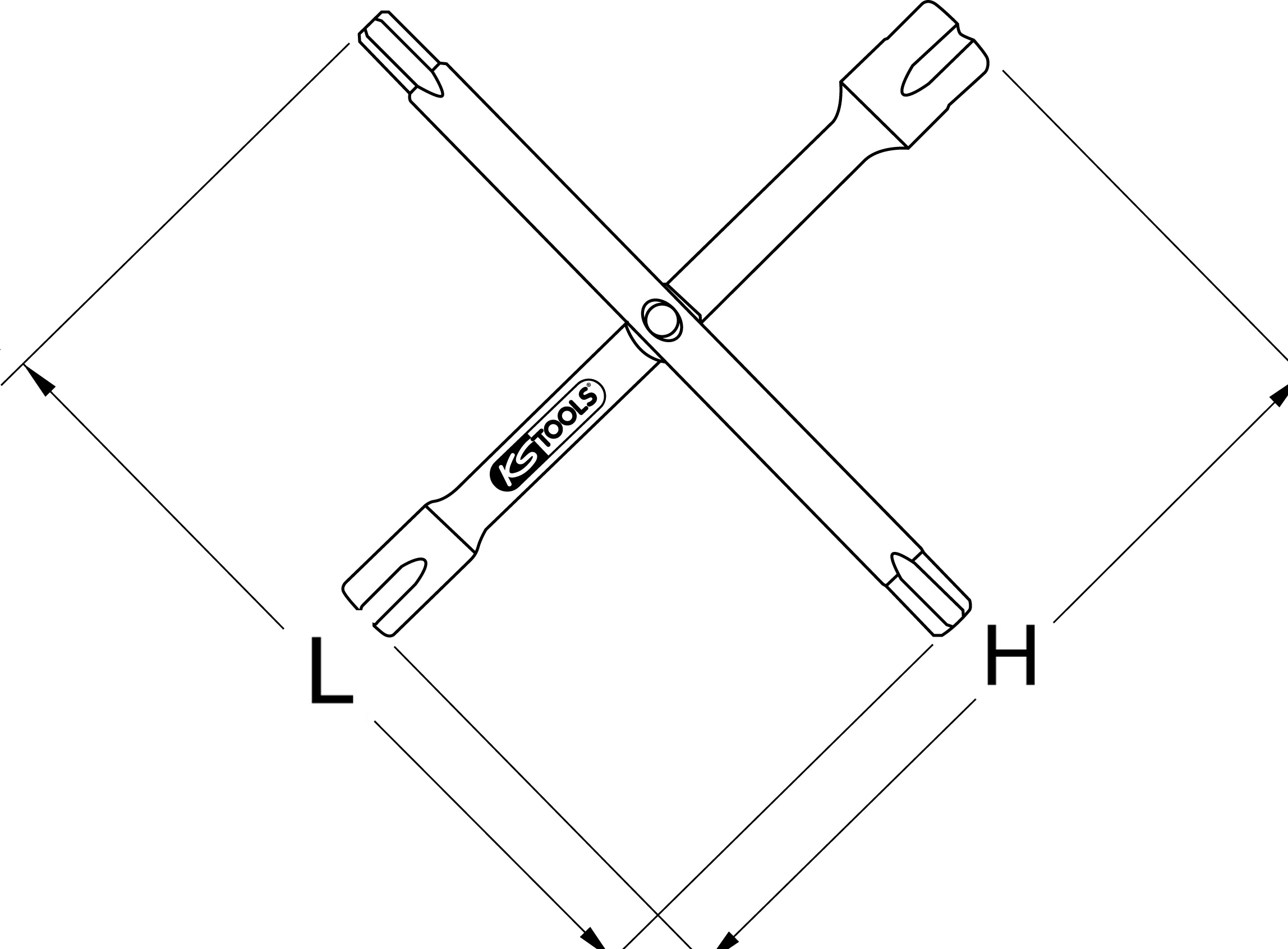 KS Tools Sanitär-Kreuzschlüssel, 10 Funktionen