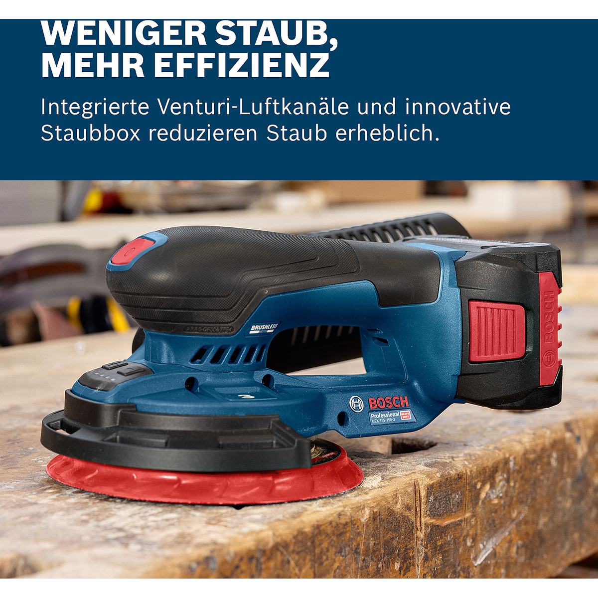 Bosch Akku-Exzenterschleifer GEX 18V-150-3, L-BOXX 162