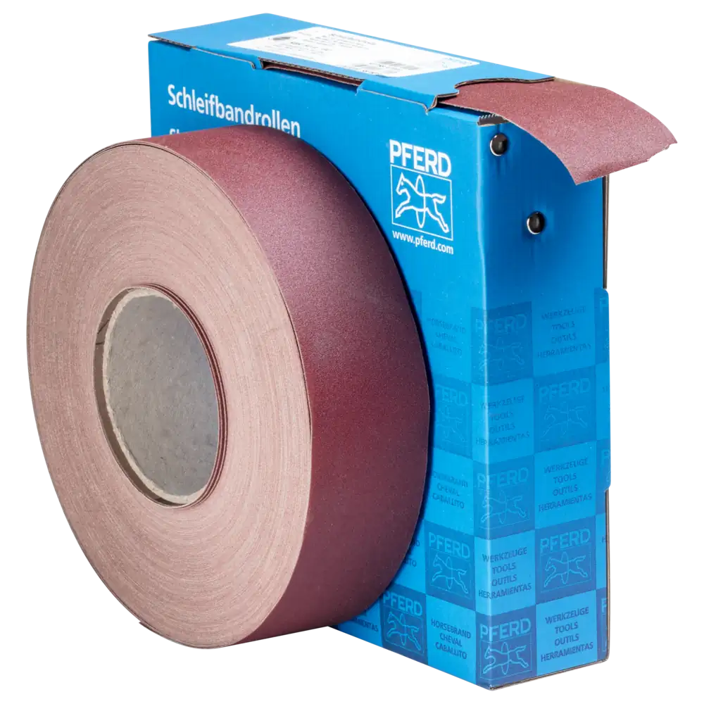 PFERD TOOLS Korund Schleifbandrolle Gewebe SBR Breite 50mm für universelle Anwendung