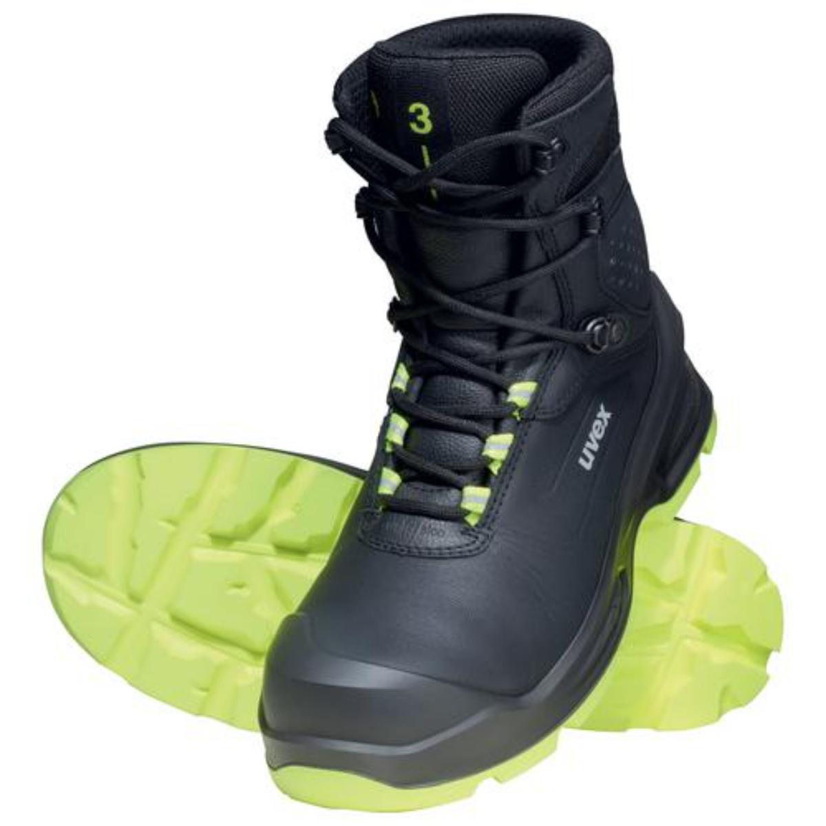 uvex 3 Sicherheitsschuh Stiefel S3, schwarz/gelb