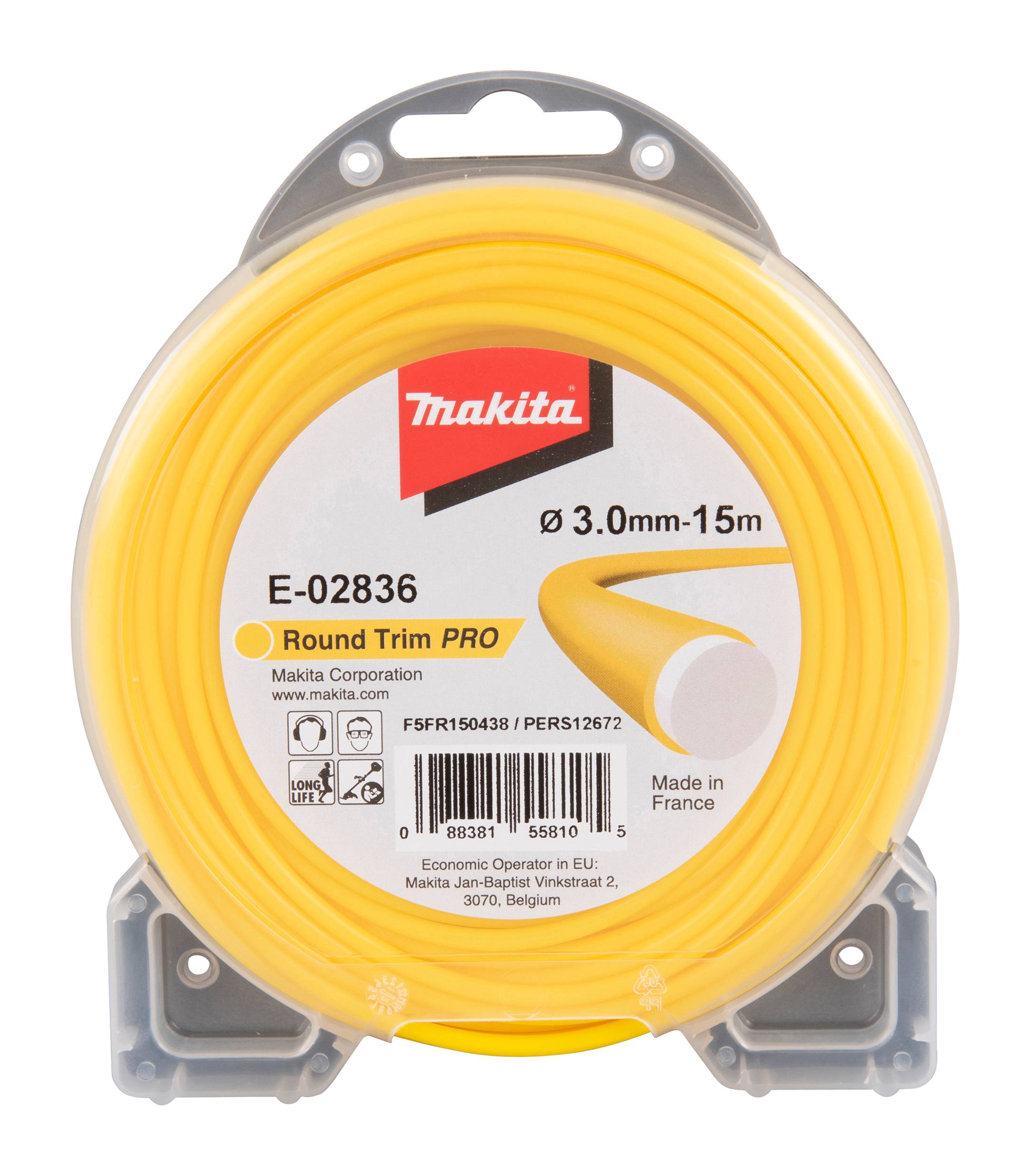 Makita Mähfaden rund, 3,0 mm x 15 m - E-02836