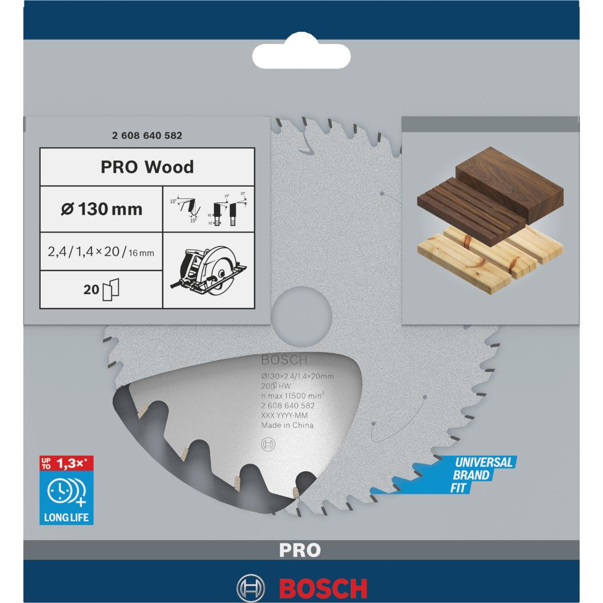Bosch PRO Kreissägeblatt Optiline Wood für Handkreissägen ø 130 mm