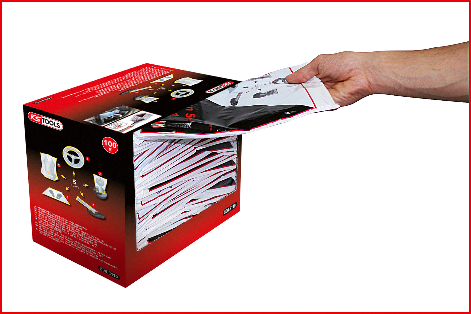 KS Tools Innenraum-Schoner Set 5 in 1, 100er-Pack