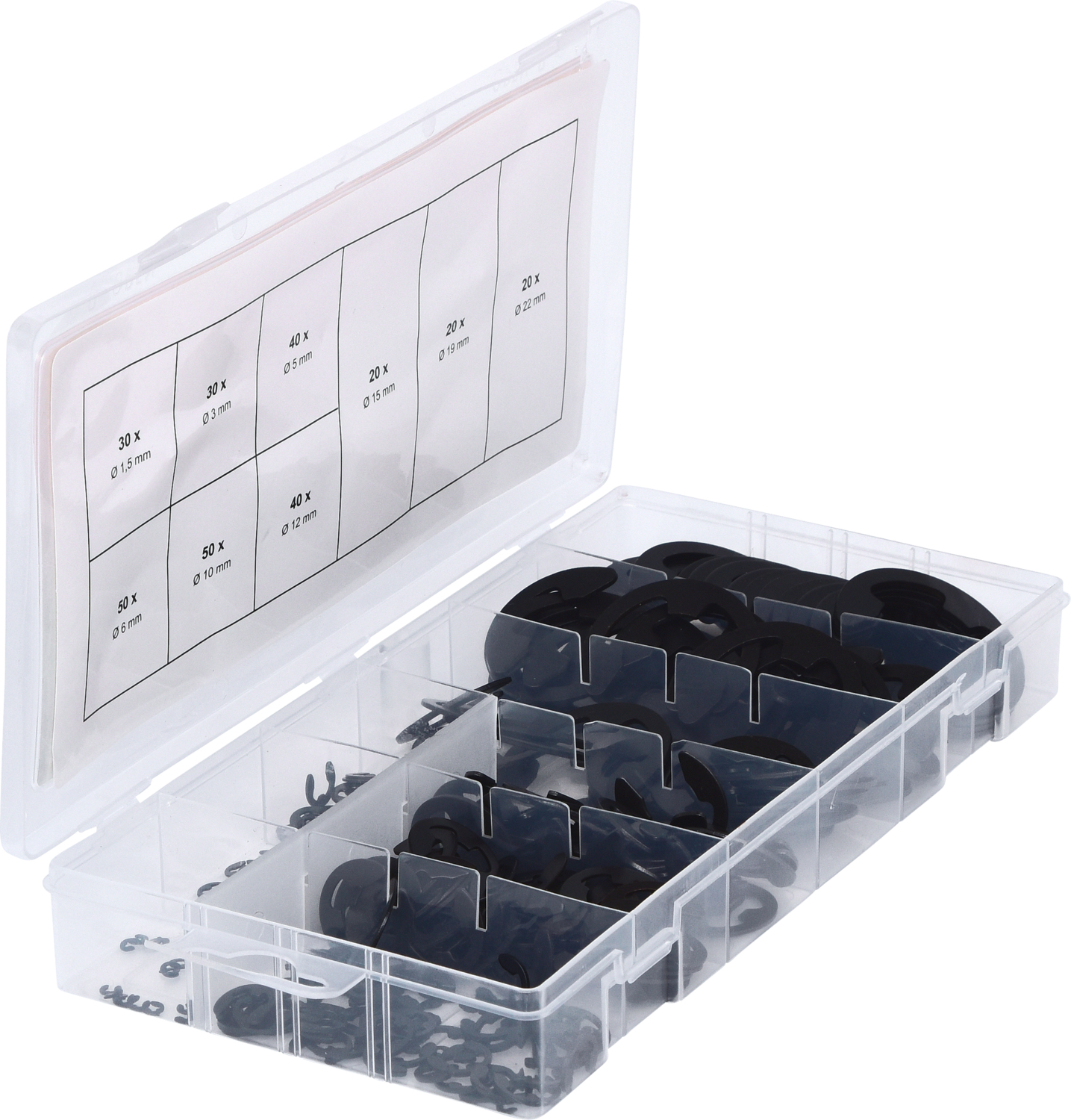 KS Tools Sortiment E-Sicherungsringe, Ø1,5-22mm, 300-tlg
