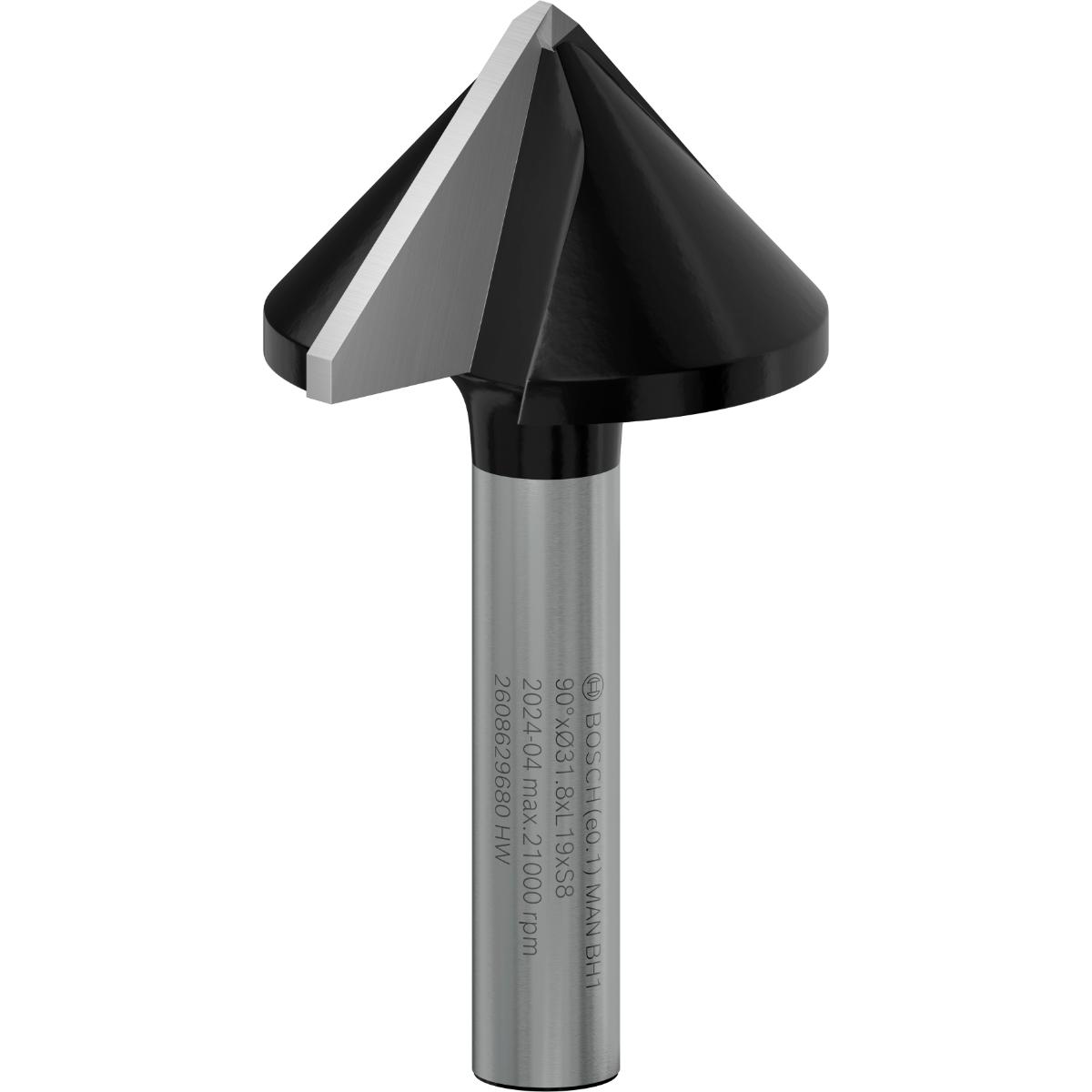 Bosch PRO Spitznutfräser, 90° x Ø 31,8, Schaft 8 mm
