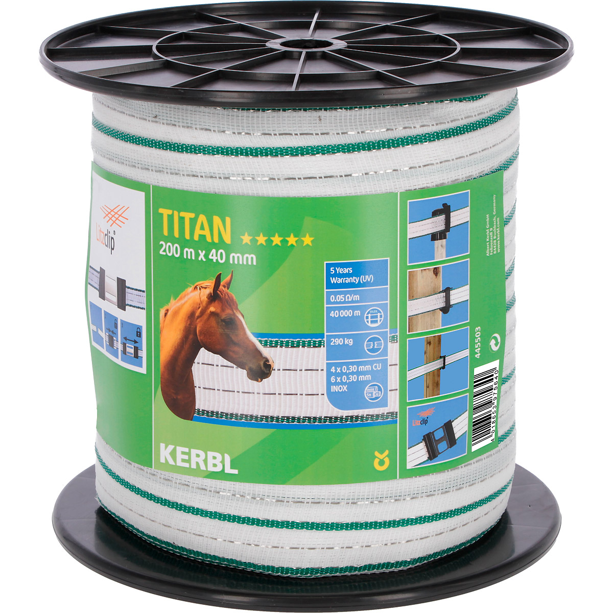 Kerbl TITAN Breitband , 40mm, weiß/grün,4xCu 0,30+6xNi 0,30