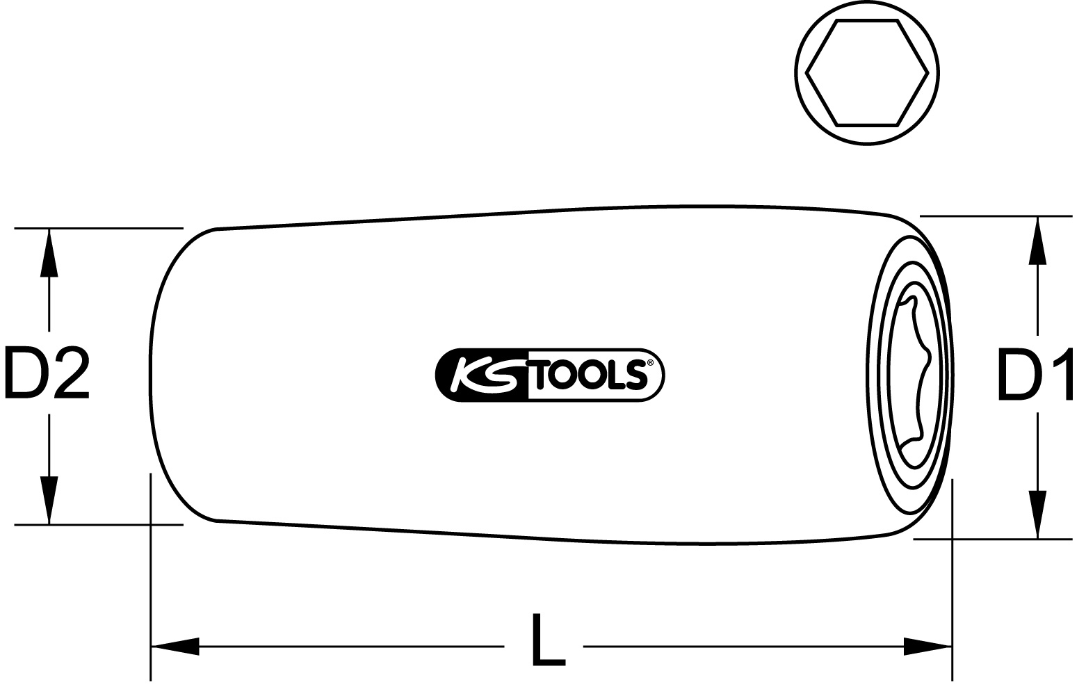 KS Tools 3/8" Bithalter mit Schutzisolierung für 8 mm Bits