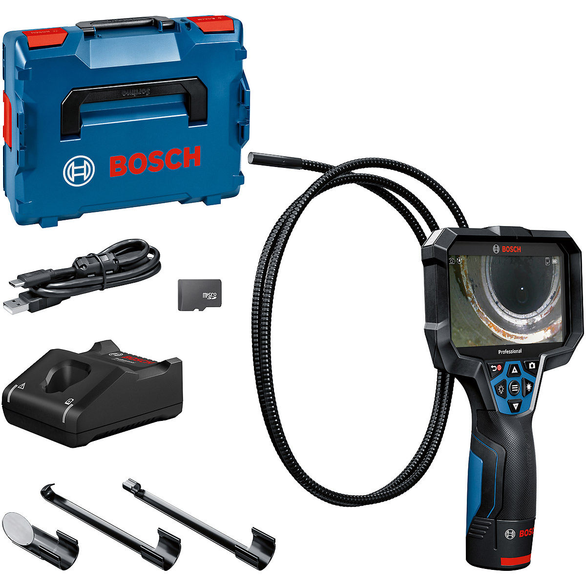 Bosch Inspektionskamera GIC 12V-5-27 C, 1 x Akku GBA 12V 2.0Ah, L-BOXX