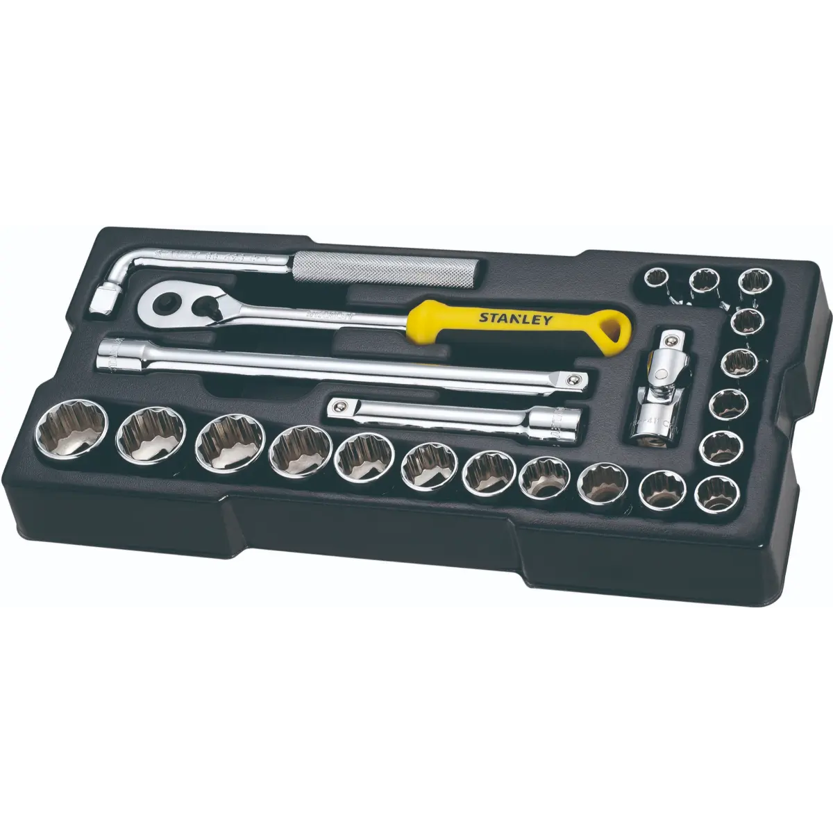 STANLEY Modul 1/2 Zoll Steckschlüssel 12-Kant und Zubehör Set, 23-tlg.