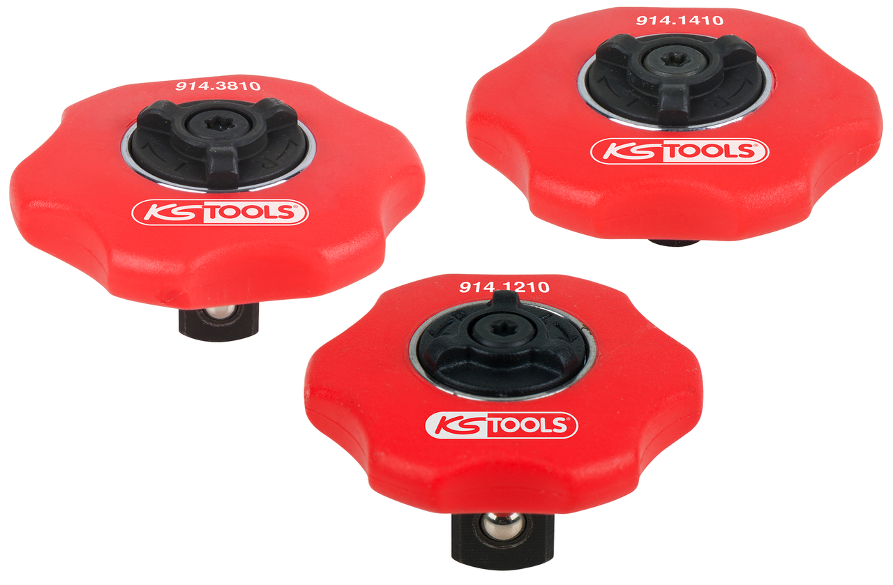 KS Tools Mini-Hand-Umschaltknarren-Satz, 3-tlg,1/4"+3/8"+1/2"