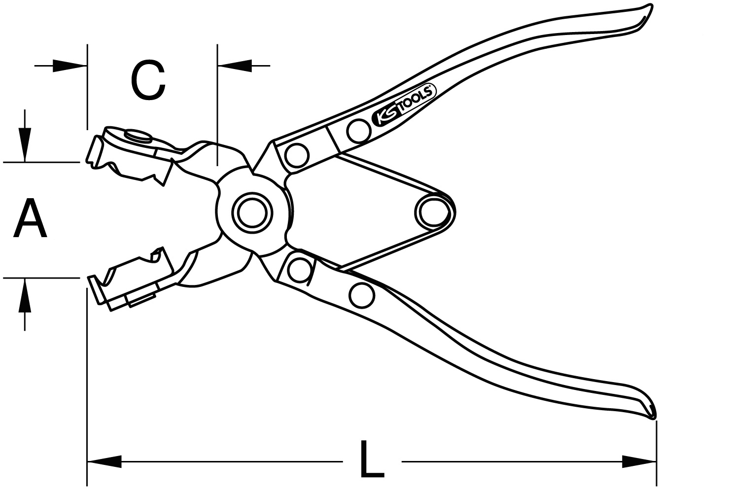 KS Tools Schlauchschellenzange, 200mm
