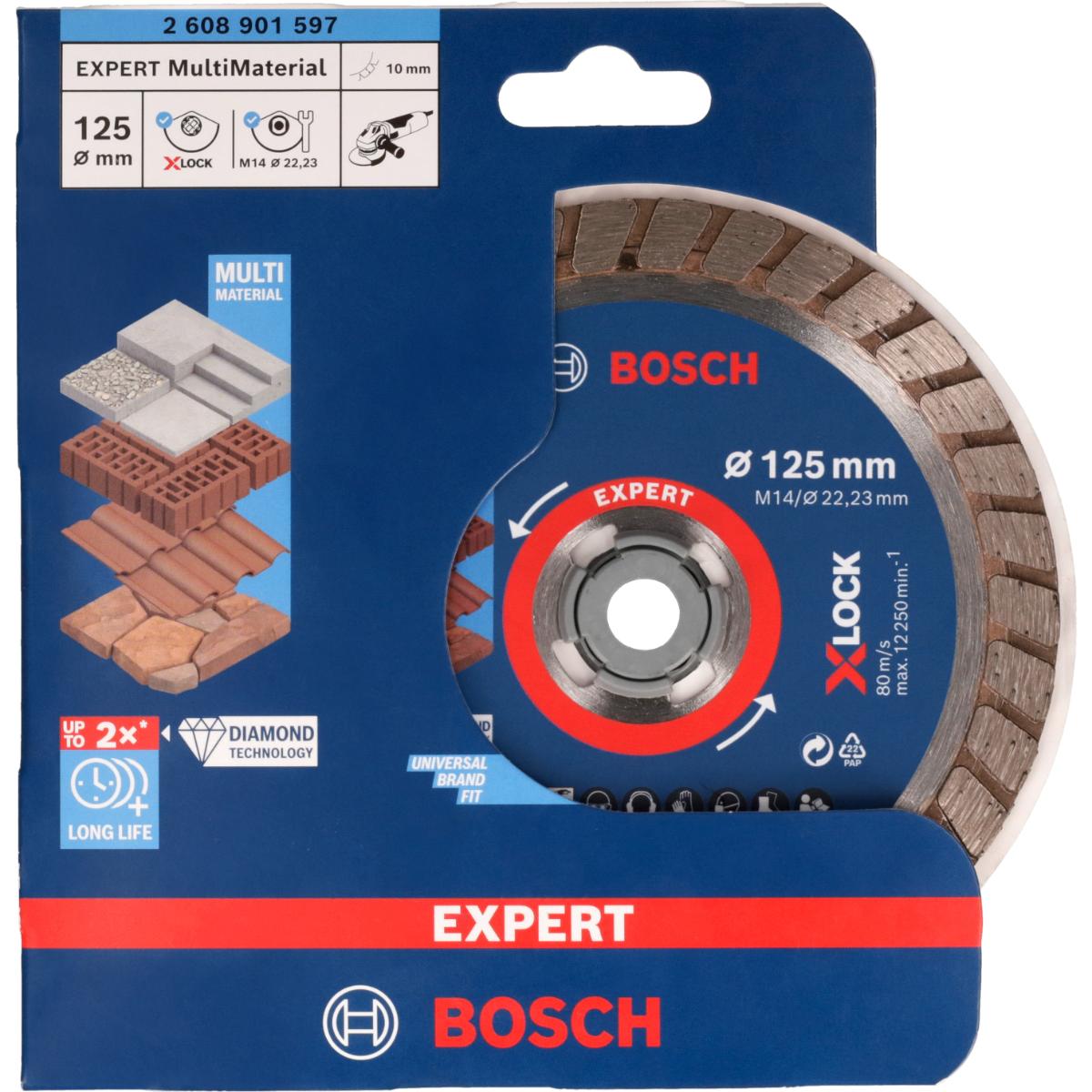 Bosch EXPERT MultiMaterial X-LOCK Diamanttrennscheiben, 22,23 x 2,4 x 12 mm