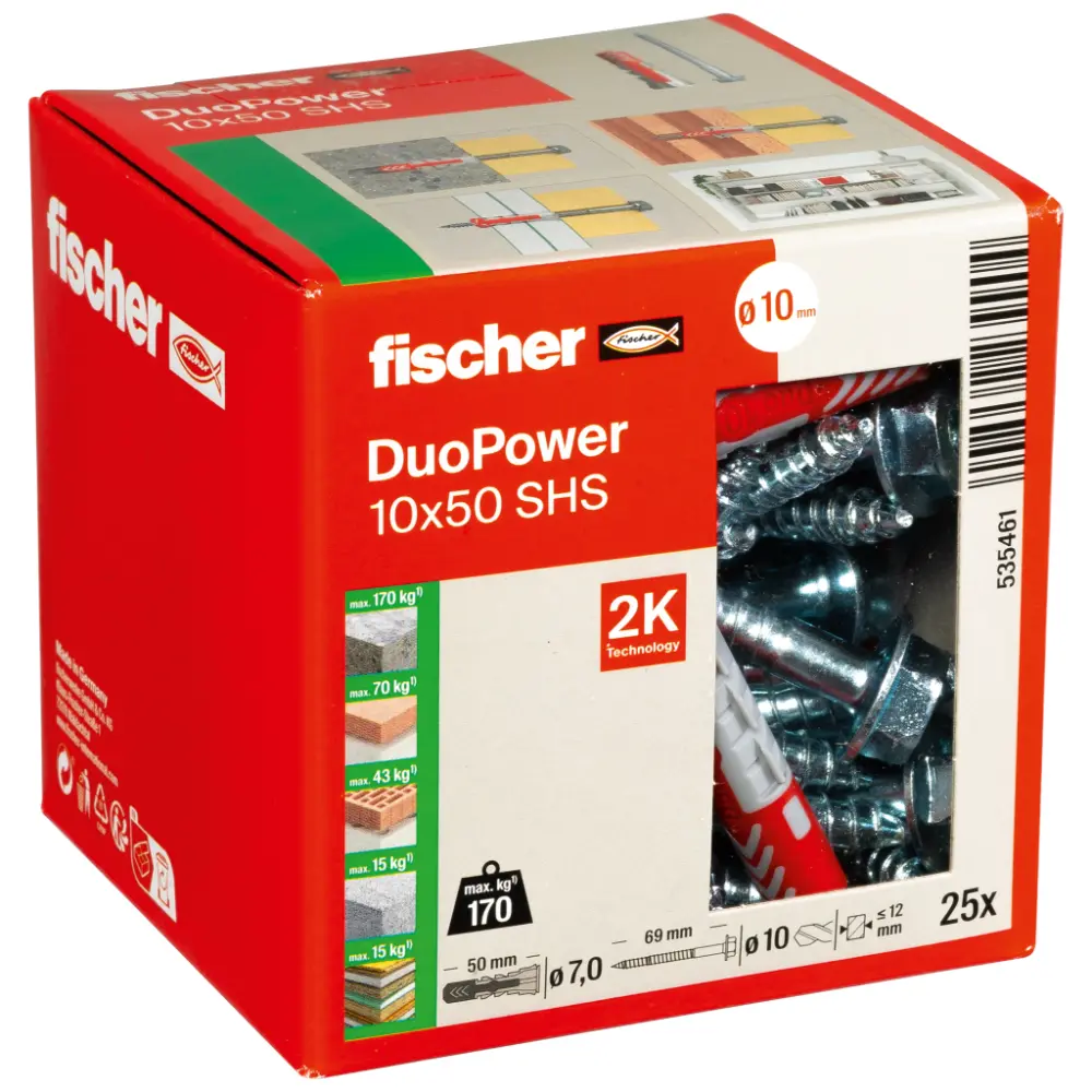 Fischer Universaldübel DuoPower 10x50 S mit Schraube