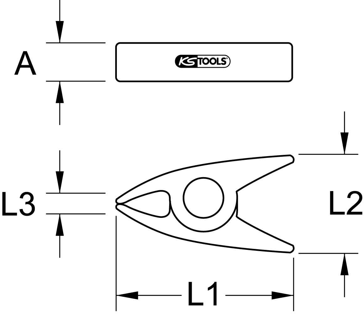 KS Tools Kunststoff-Klammer mit Schutzisolierung, klein, 80mm